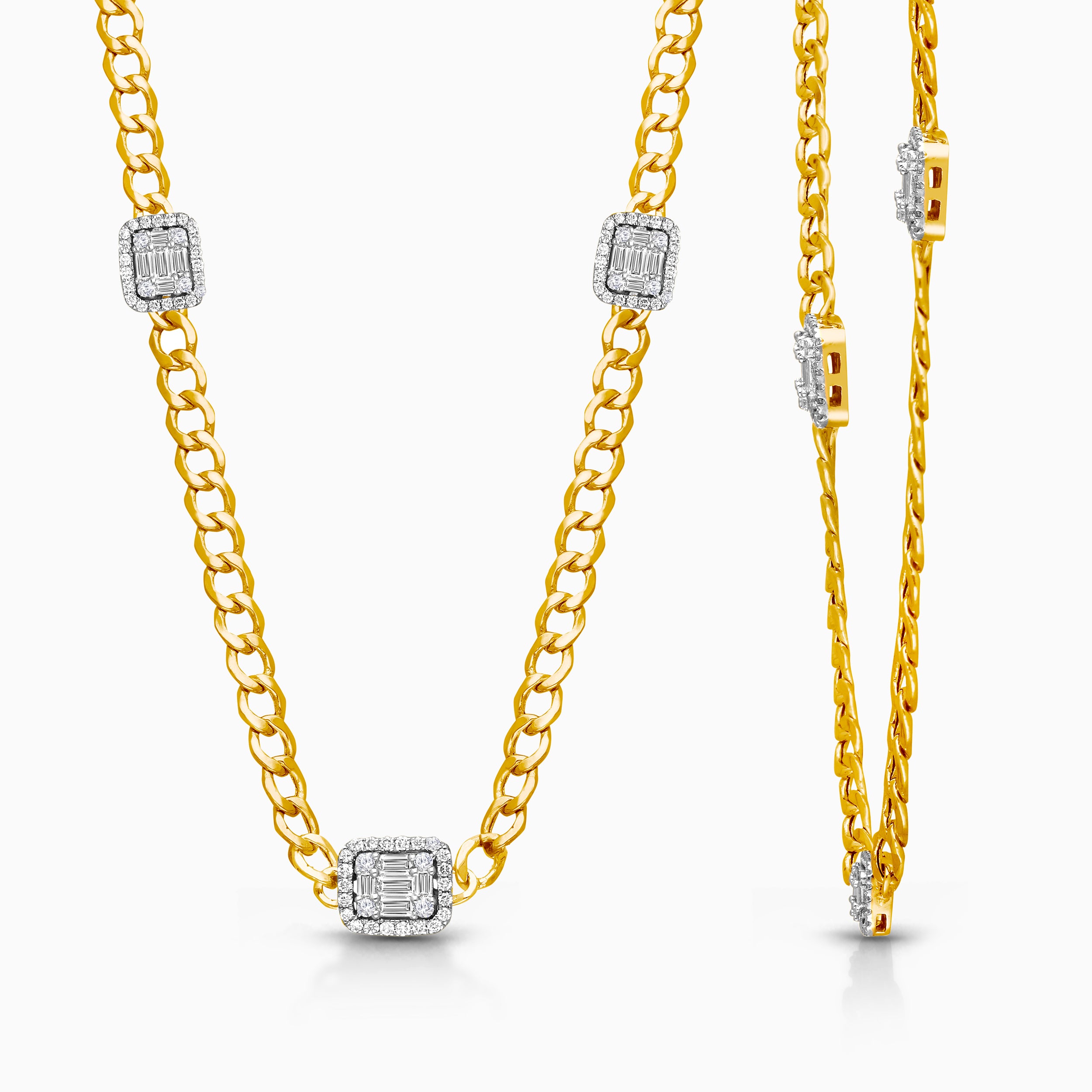 Diamond Shield Chain Necklace
