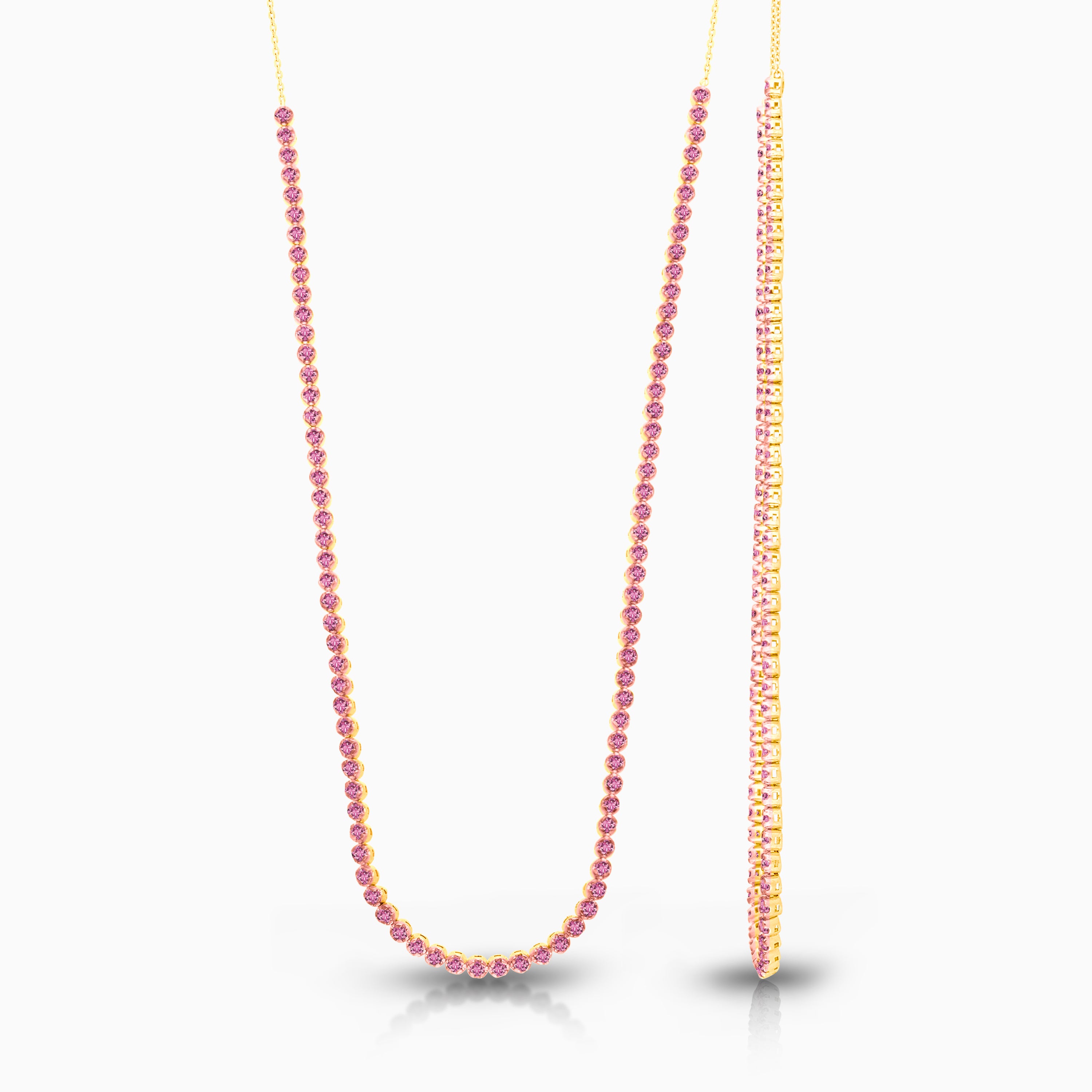 Pink Sapphire Tennis Choker