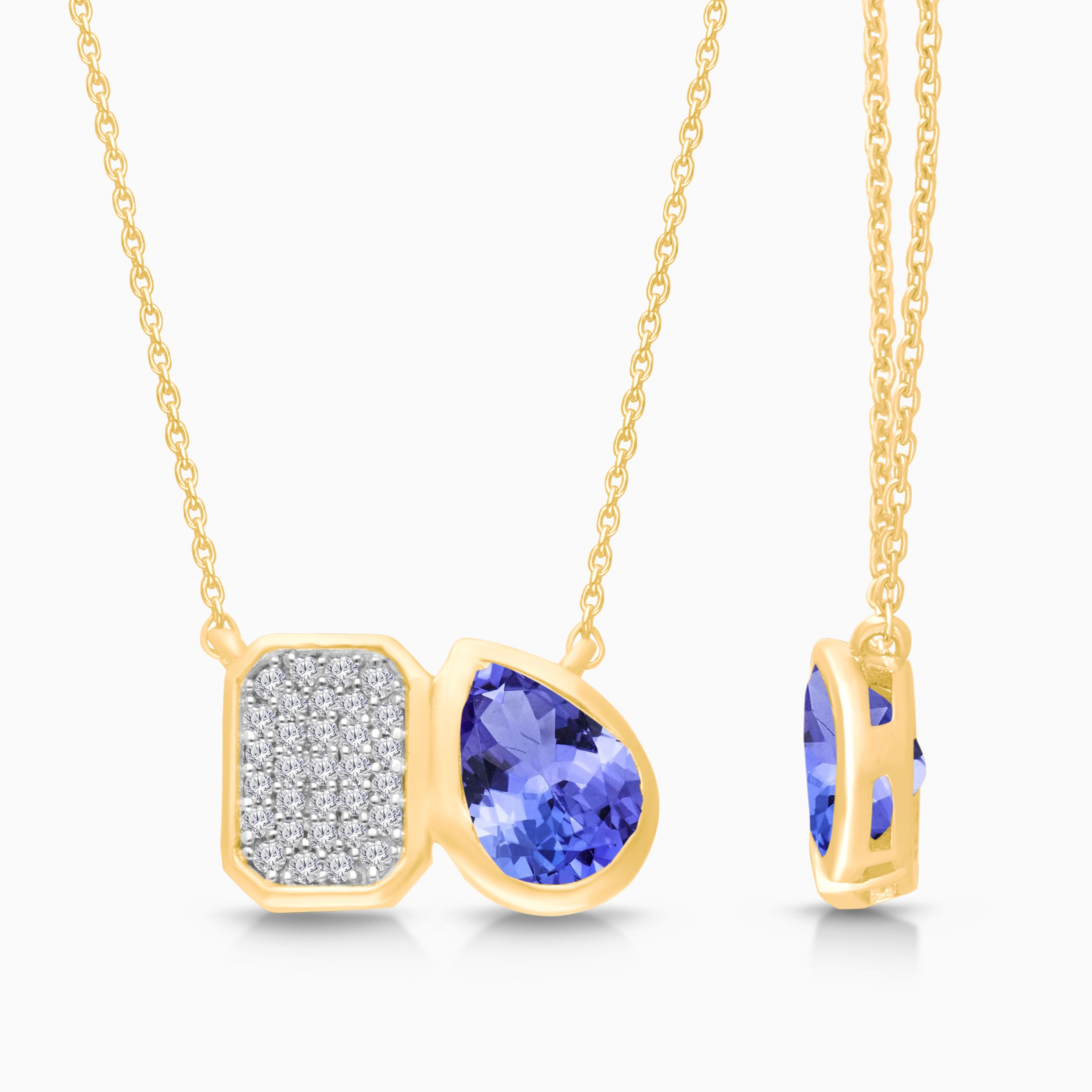 Perfect Pear Tanzanite & Diamond Necklace