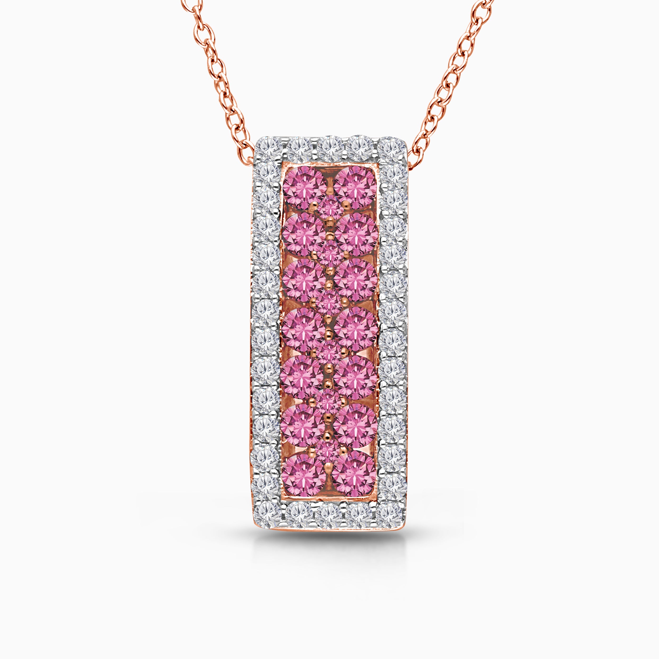 Bold Pink Sapphire & Diamond Pendant