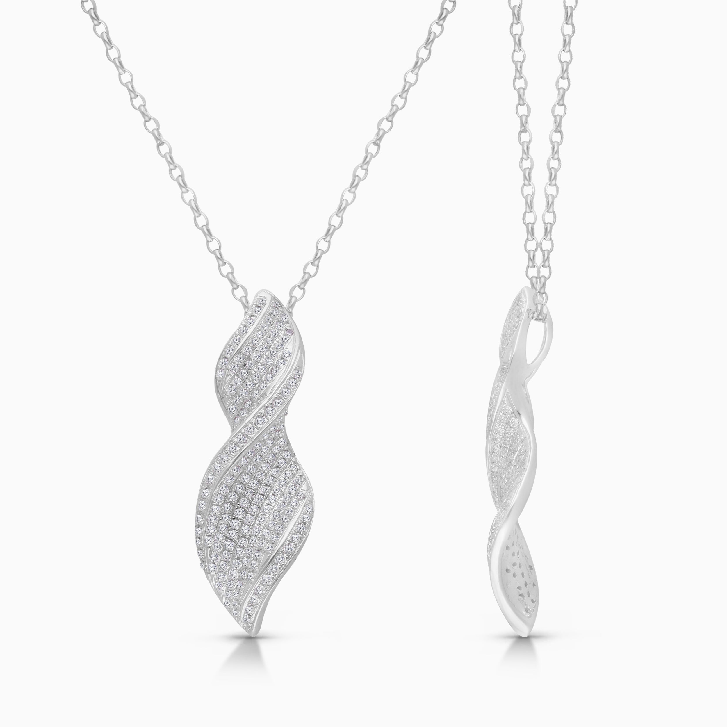 Intertwined Diamond Leaves Necklace