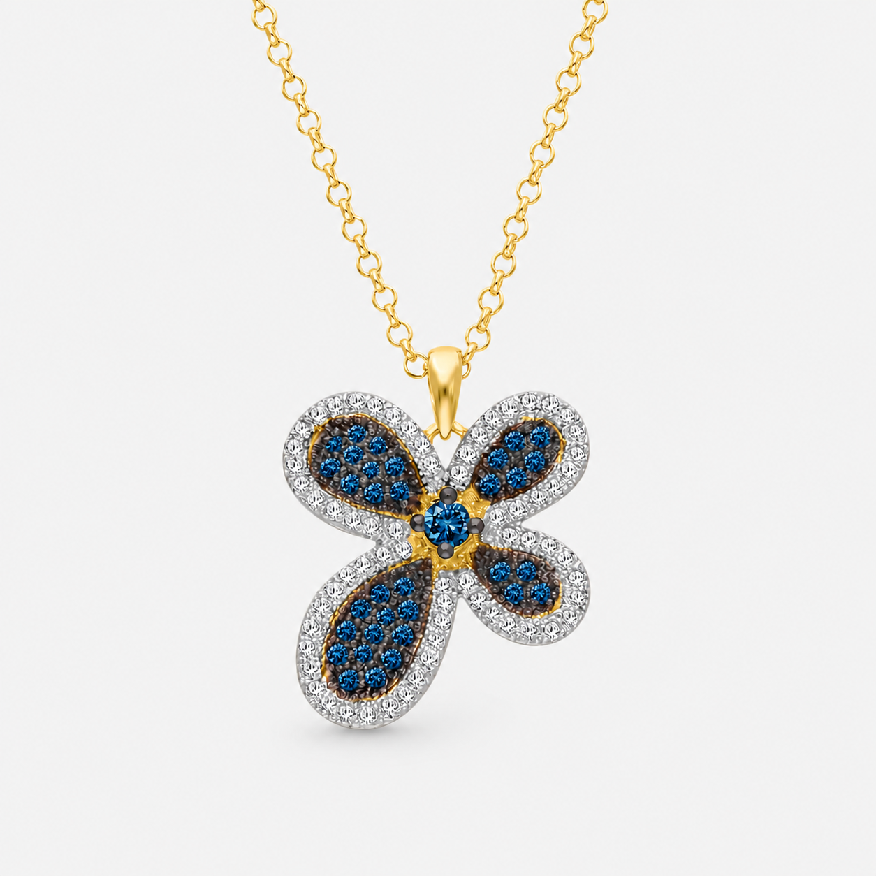 Ocean Petals Blue Diamond Necklace blue diamond