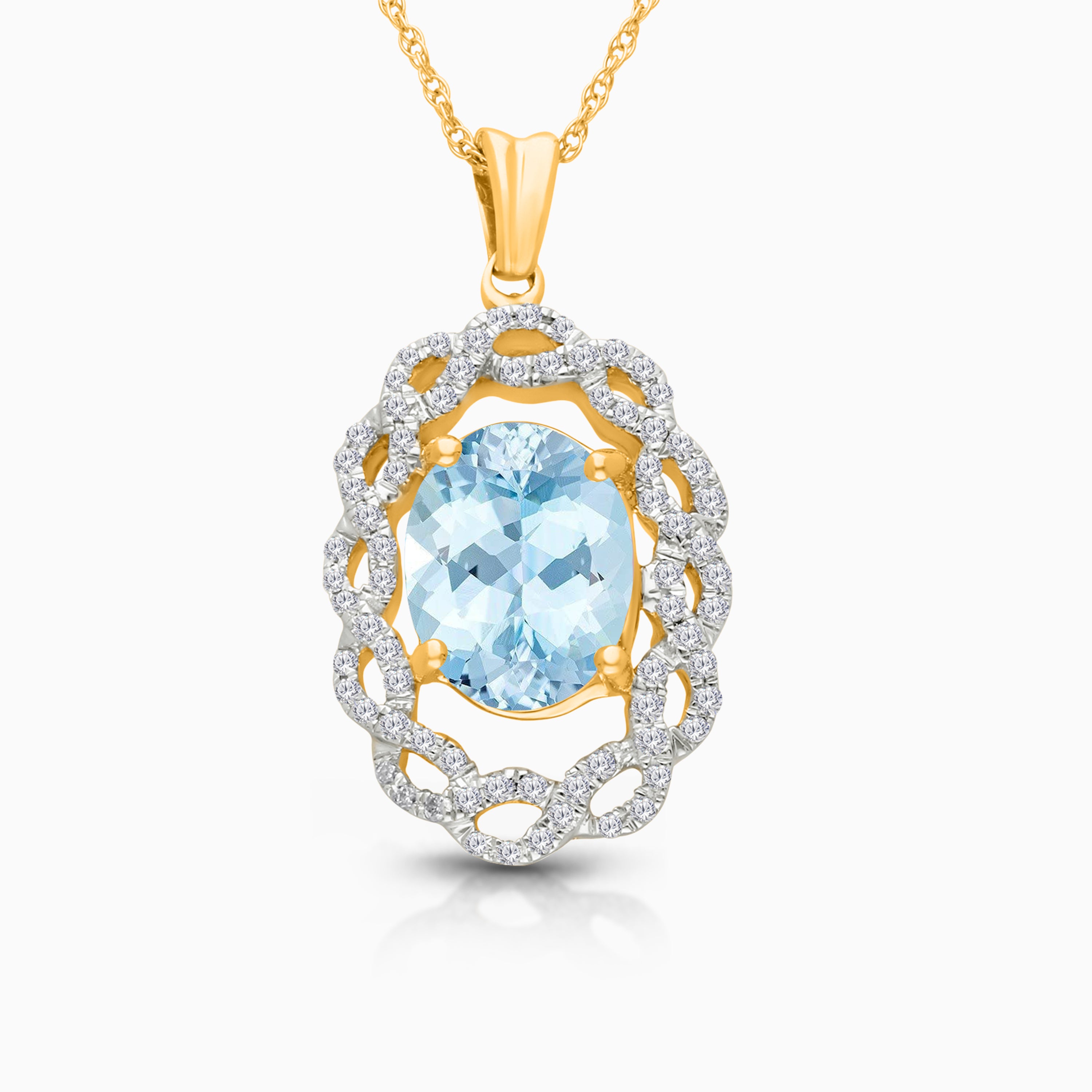 Swirling Tides Aquamarine Necklace