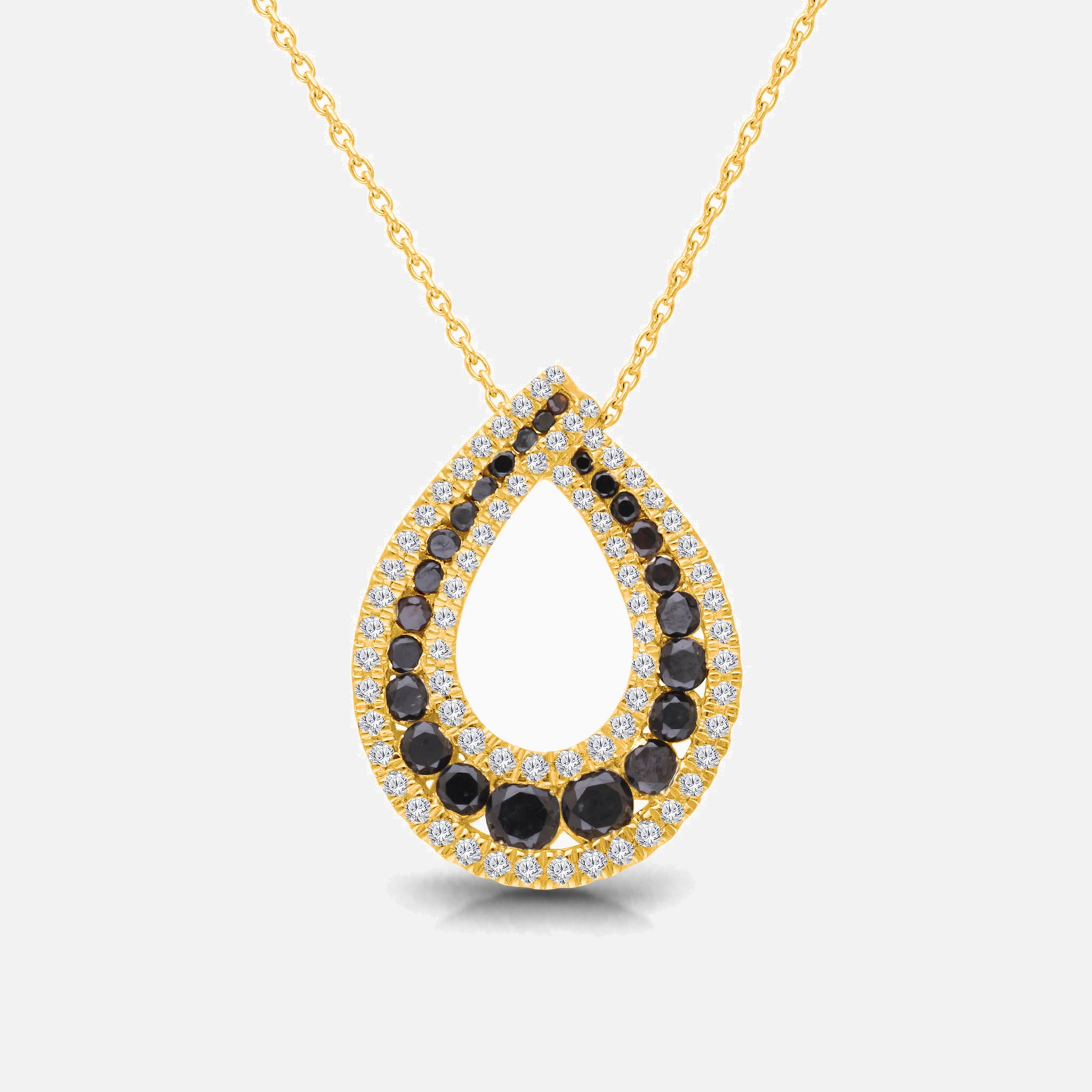 Black & White Diamond Swirl Necklace Black_Diamond
