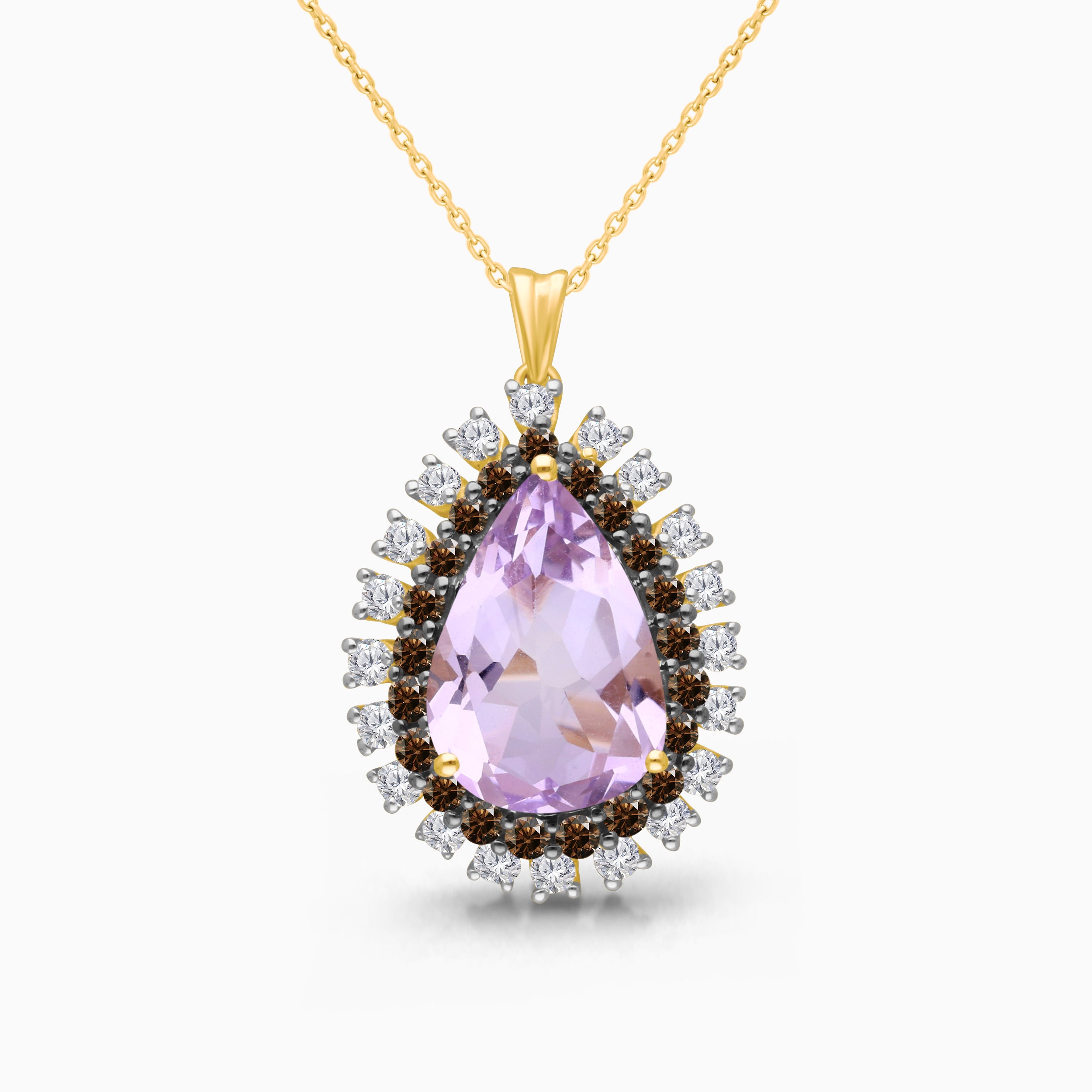 Sable Bloom Amethyst & Diamond Necklace