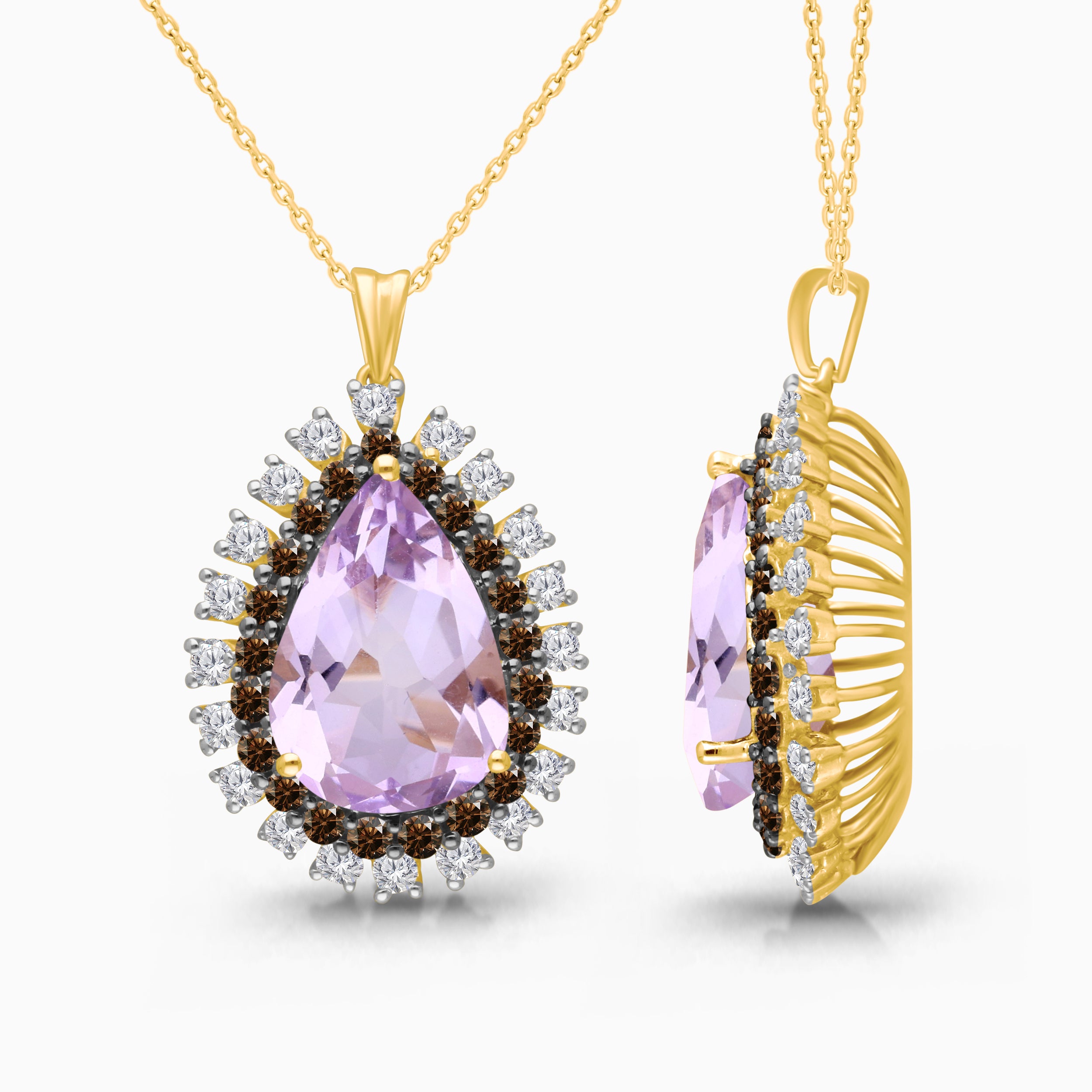 Sable Bloom Amethyst & Diamond Necklace
