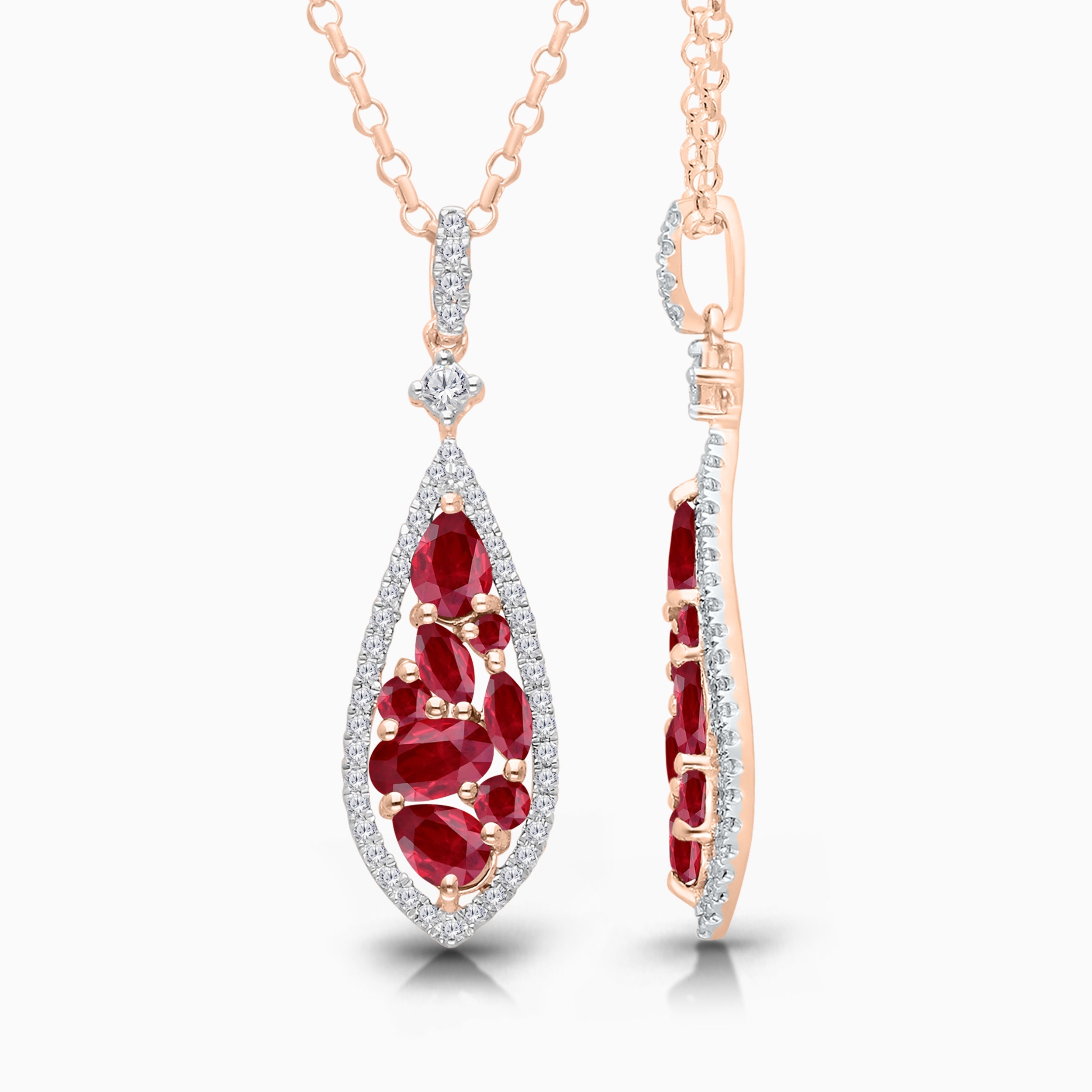 Ruby & Diamond Mosaic Necklace