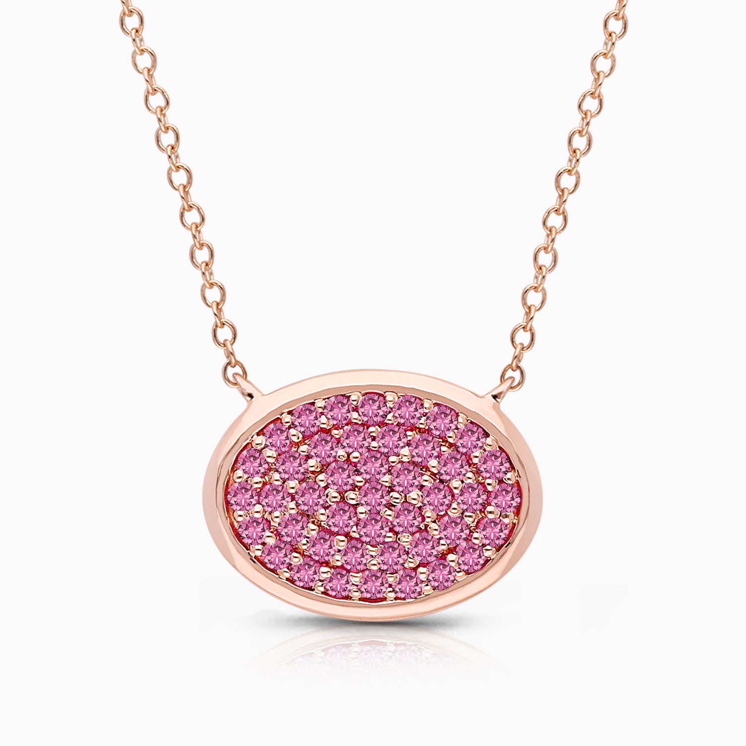 Luminara Oval Cut Pink Sapphire Necklace