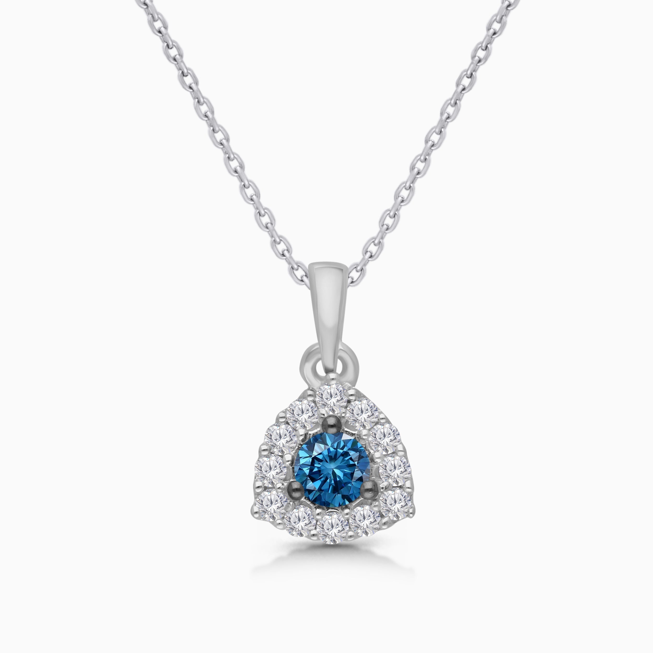 Blue Diamond Trillion Pendant
