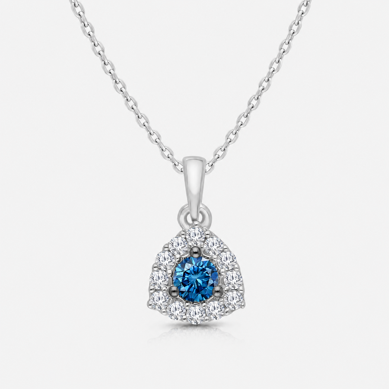 Blue Diamond Trillion Pendant blue diamond