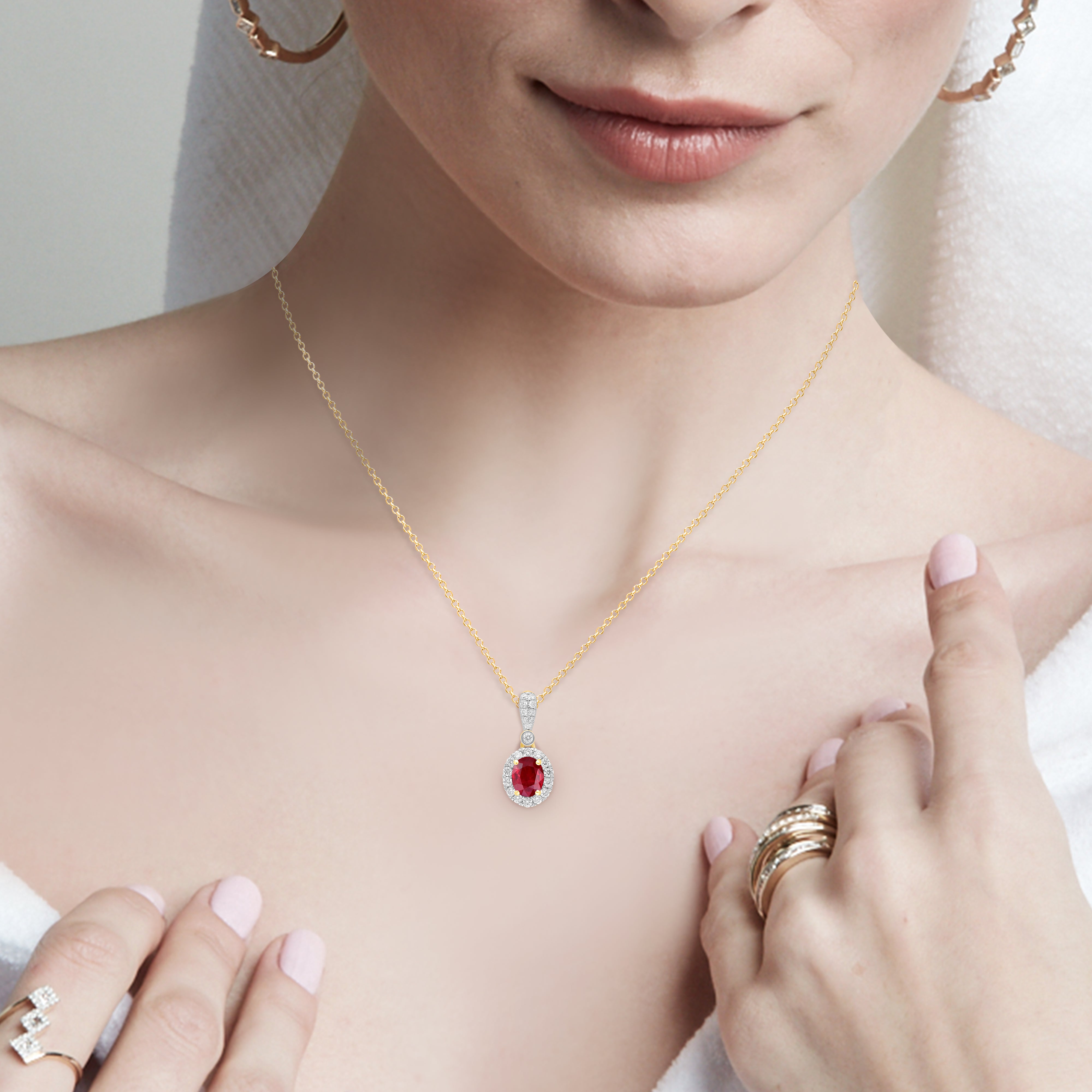 Bold Diamond & Ruby Pendant