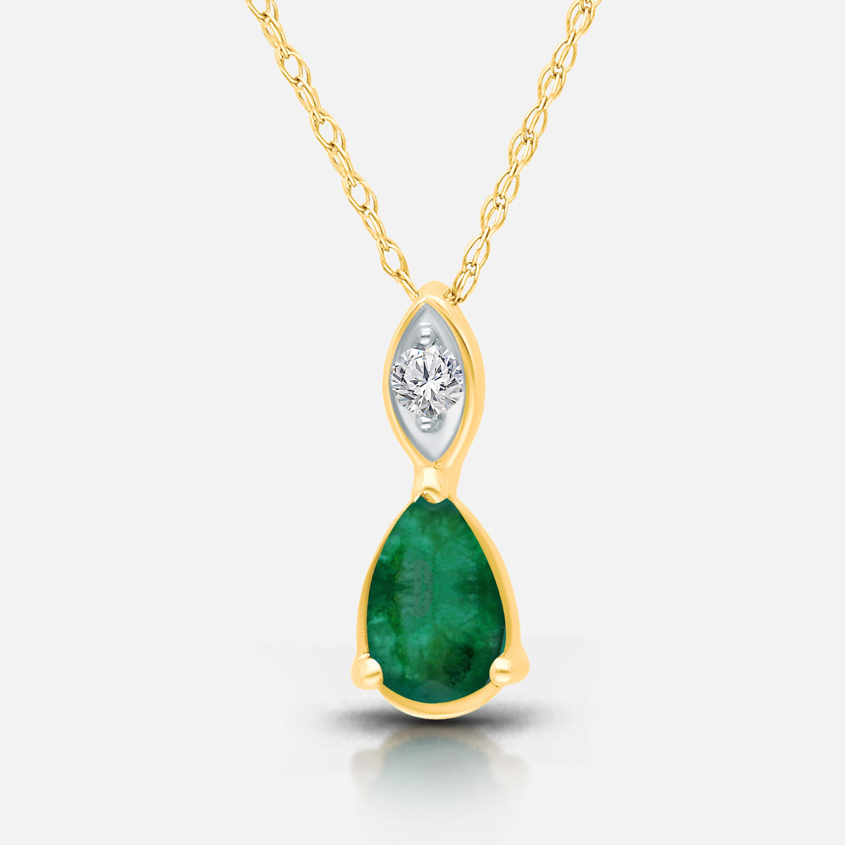 Pear Droplet Emerald Necklace Emerald