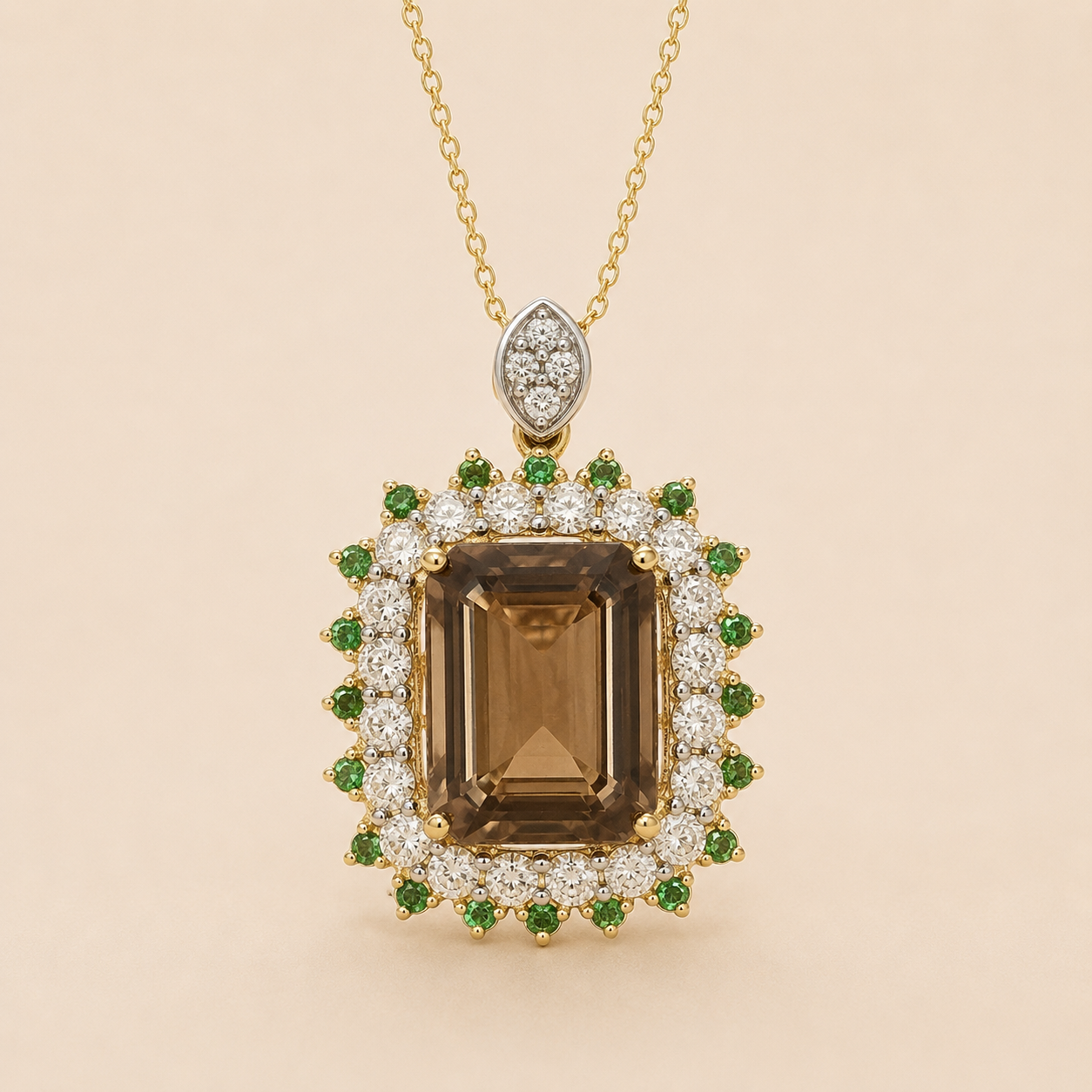 Moss Garden Csarite & Diamond Necklace