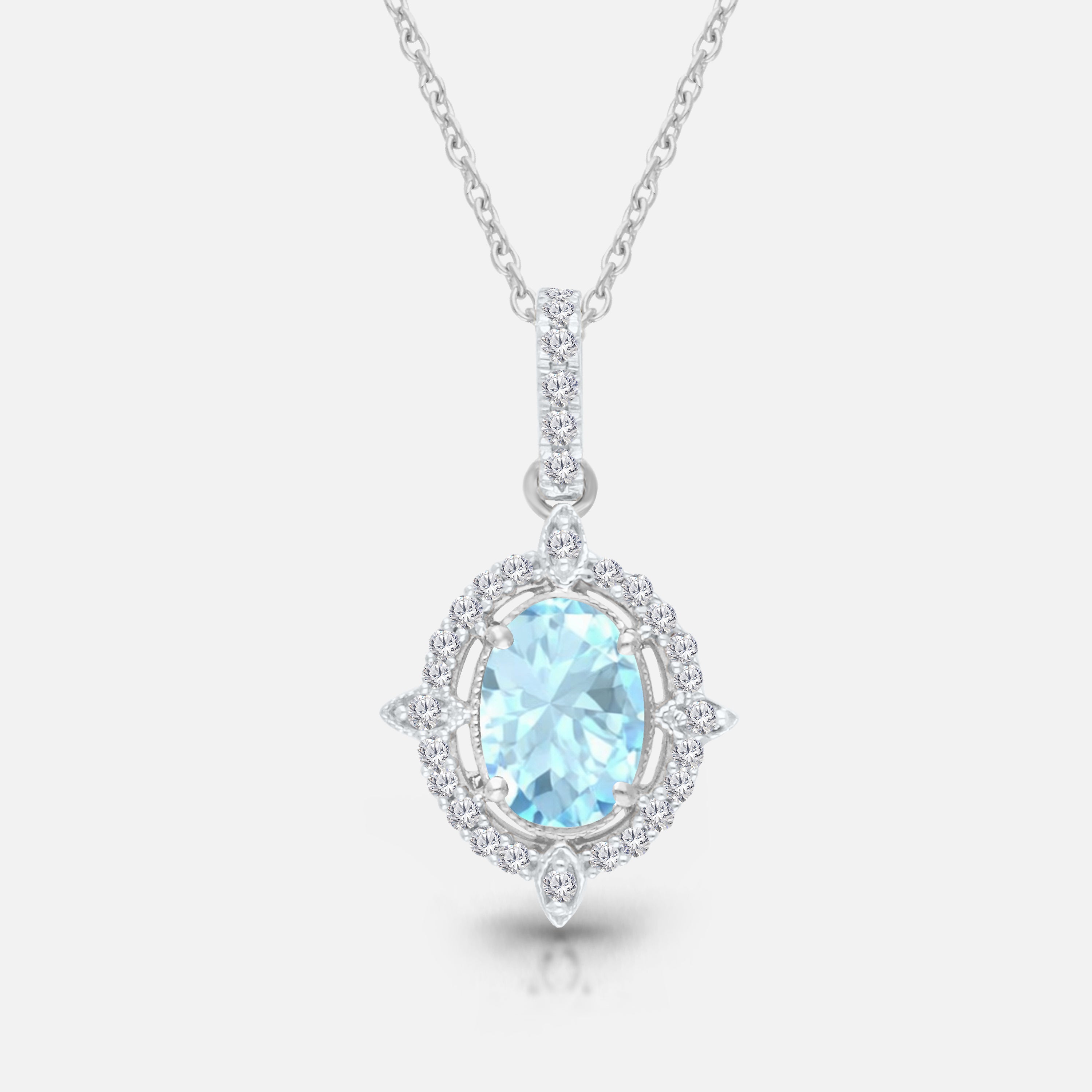 Frosted Compass Aquamarine Necklace KALLATI