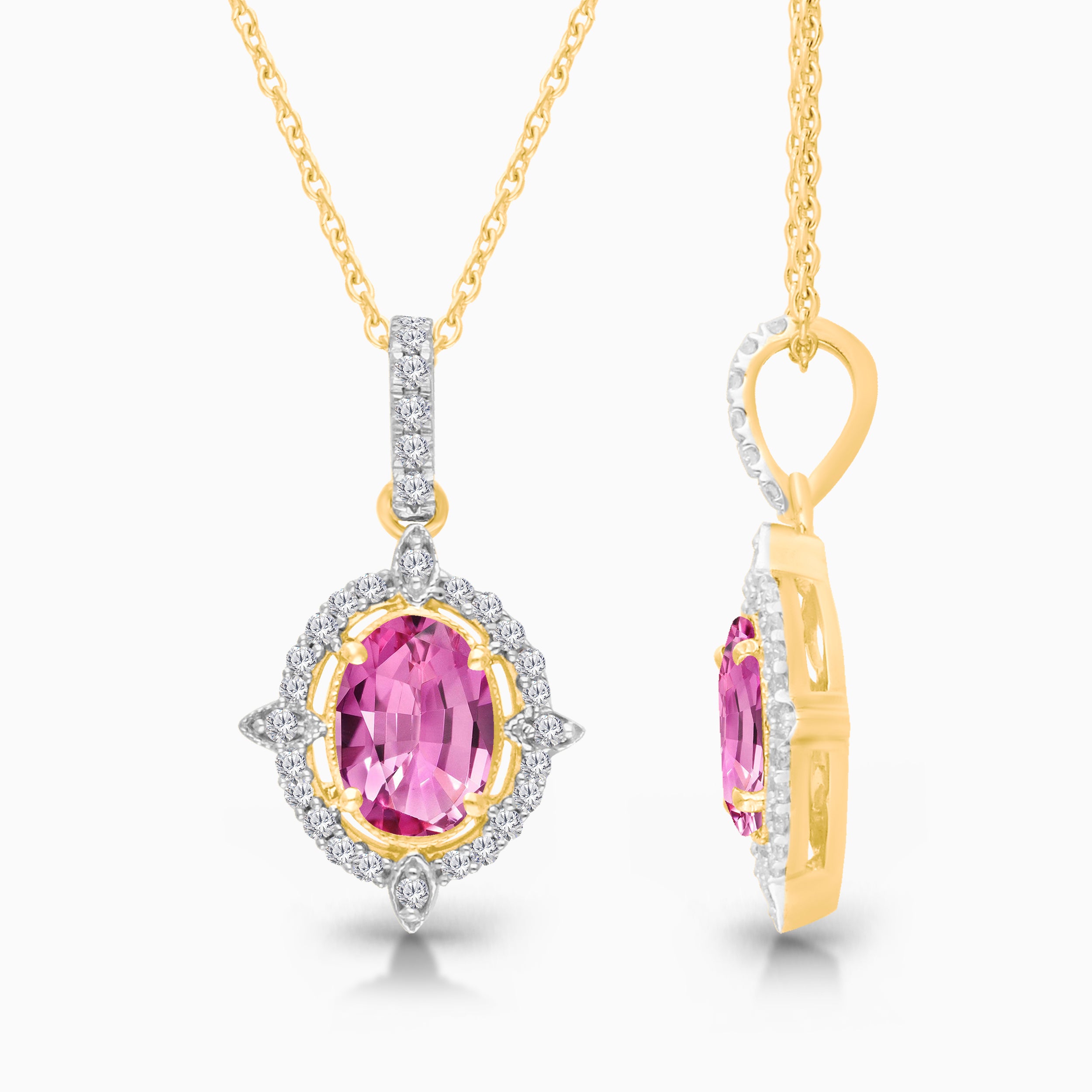 Pink Petal Diamond Pendant