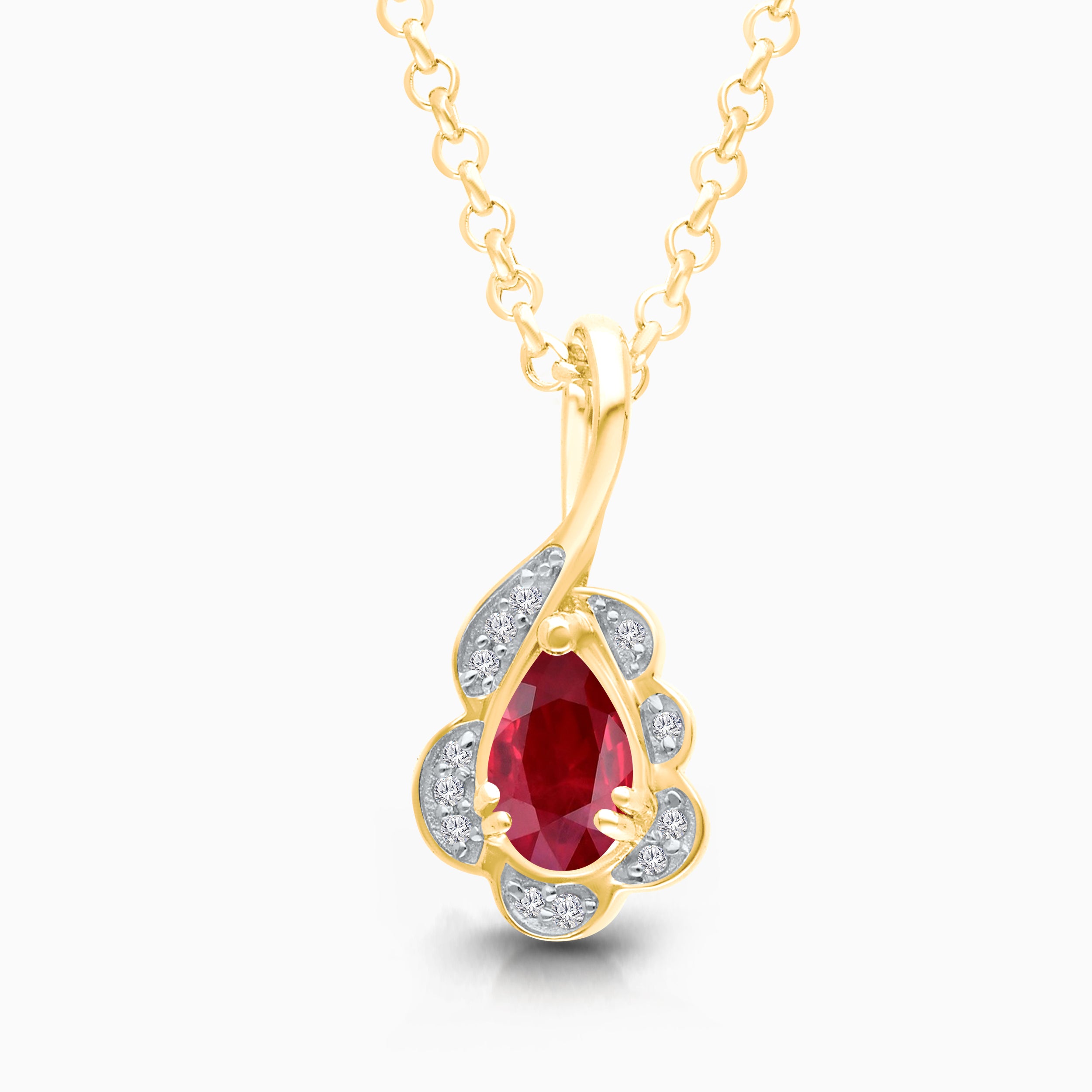 Rose Petal Ruby & Diamond Pendant