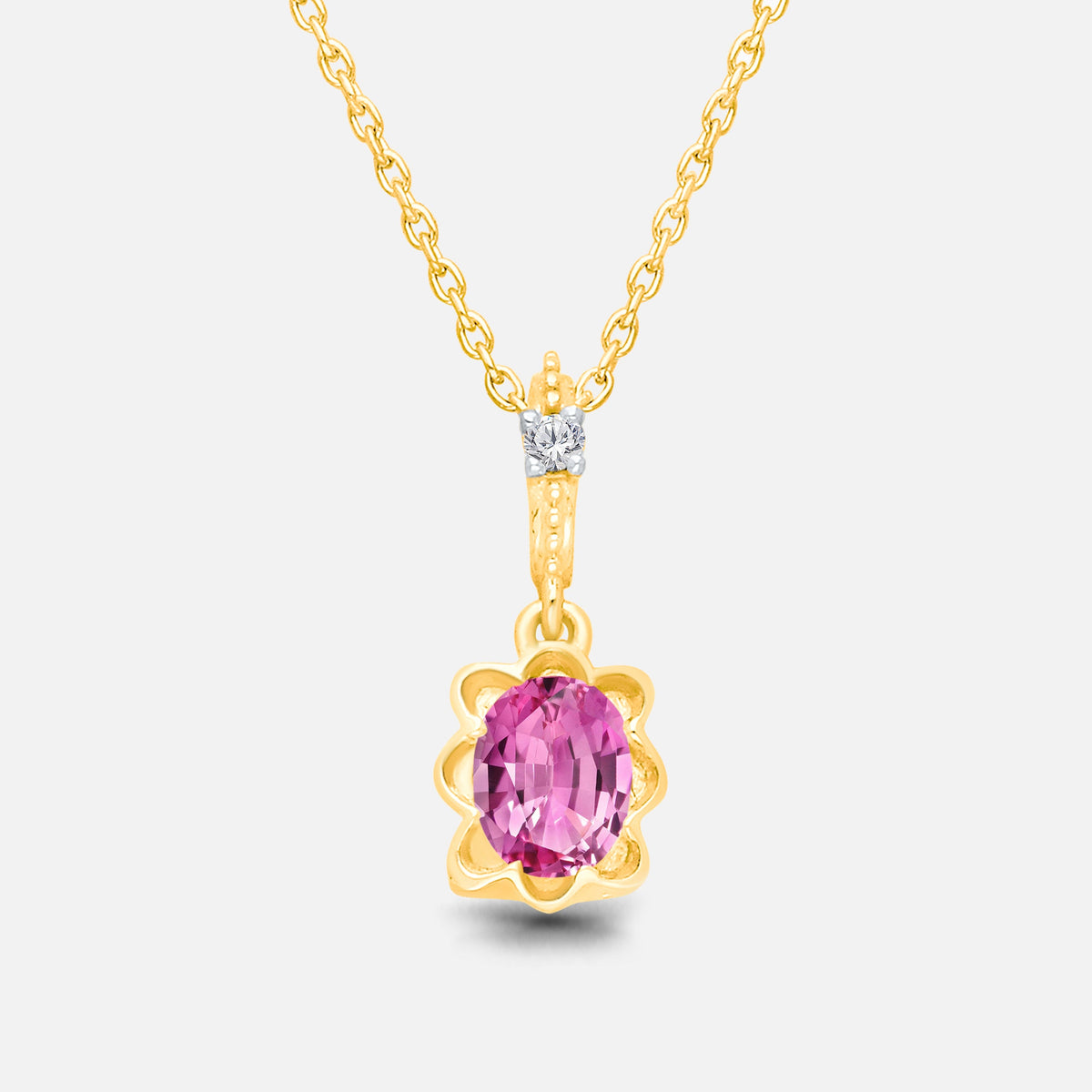 Pink Sapphire Floral Pendant Pink Sapphire