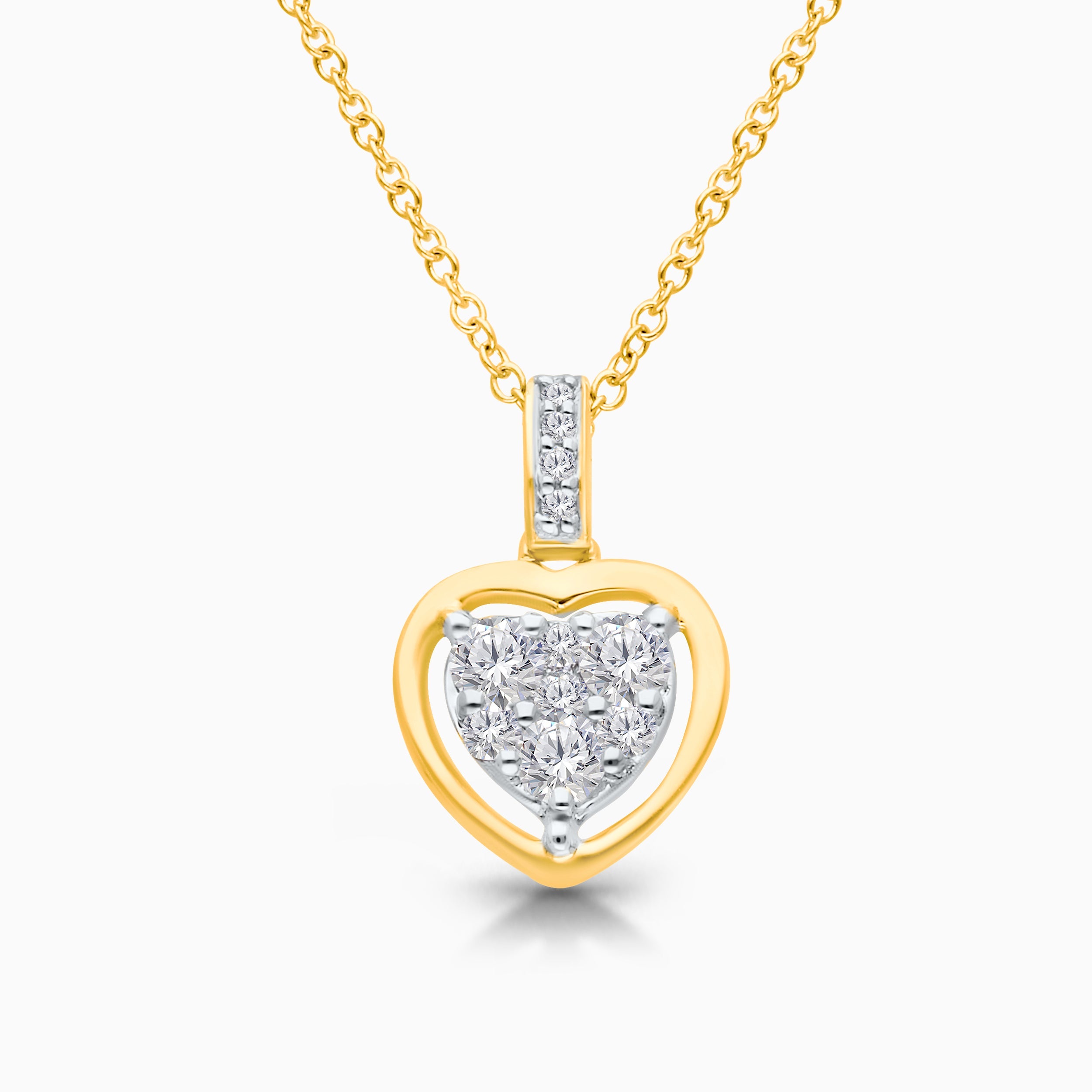 Heart Cut Mosaic Diamond Necklace