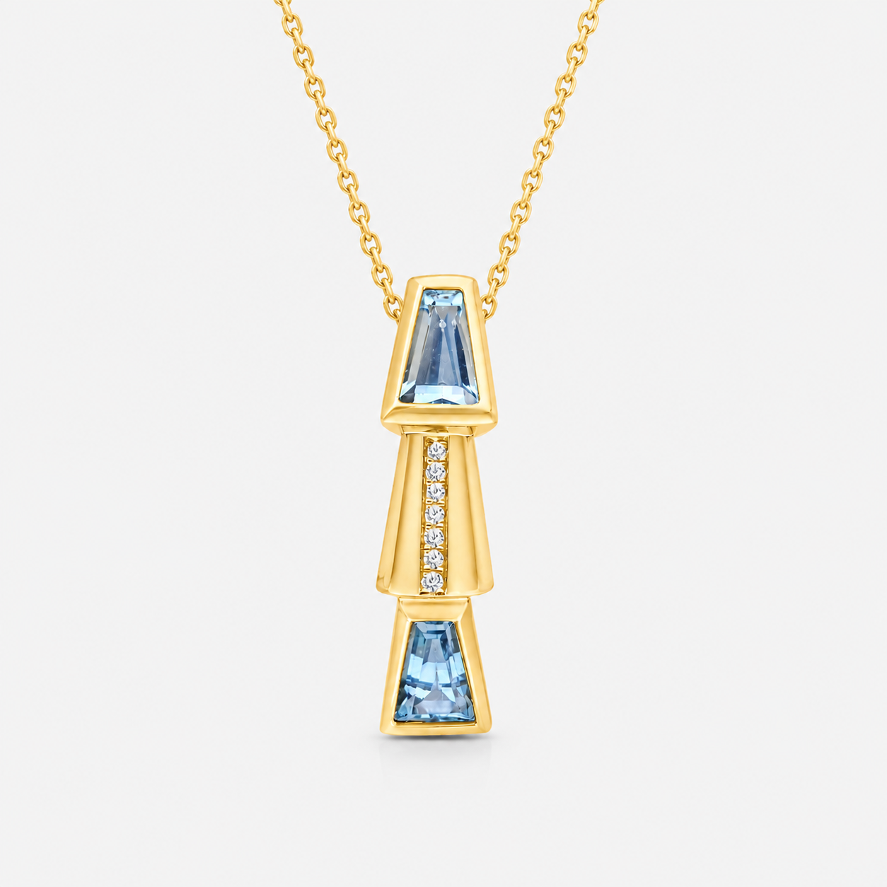 Tapered Baguette Blue Topaz Pendant BLUE TOPAZ
