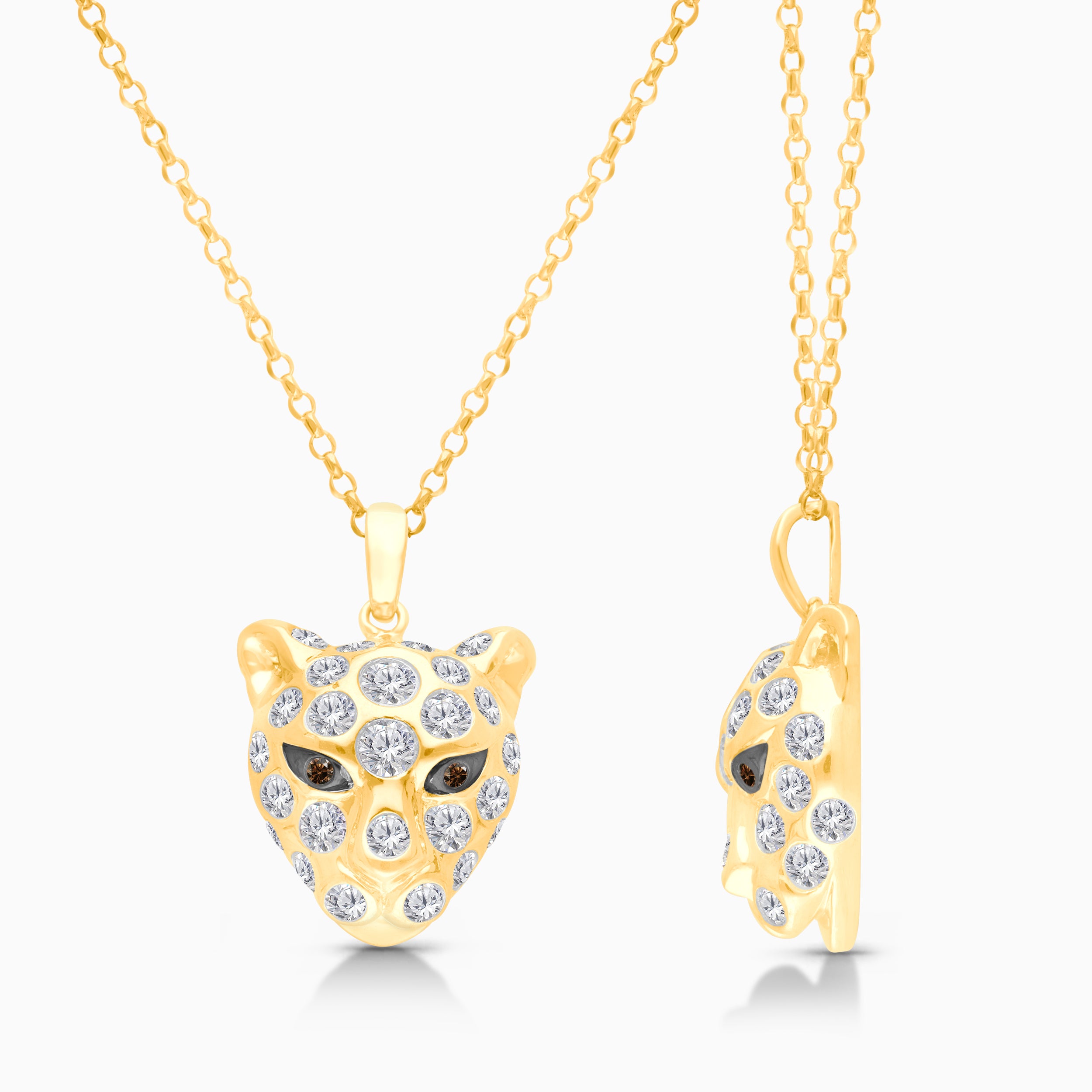 Bubble Diamond Leopard Necklace