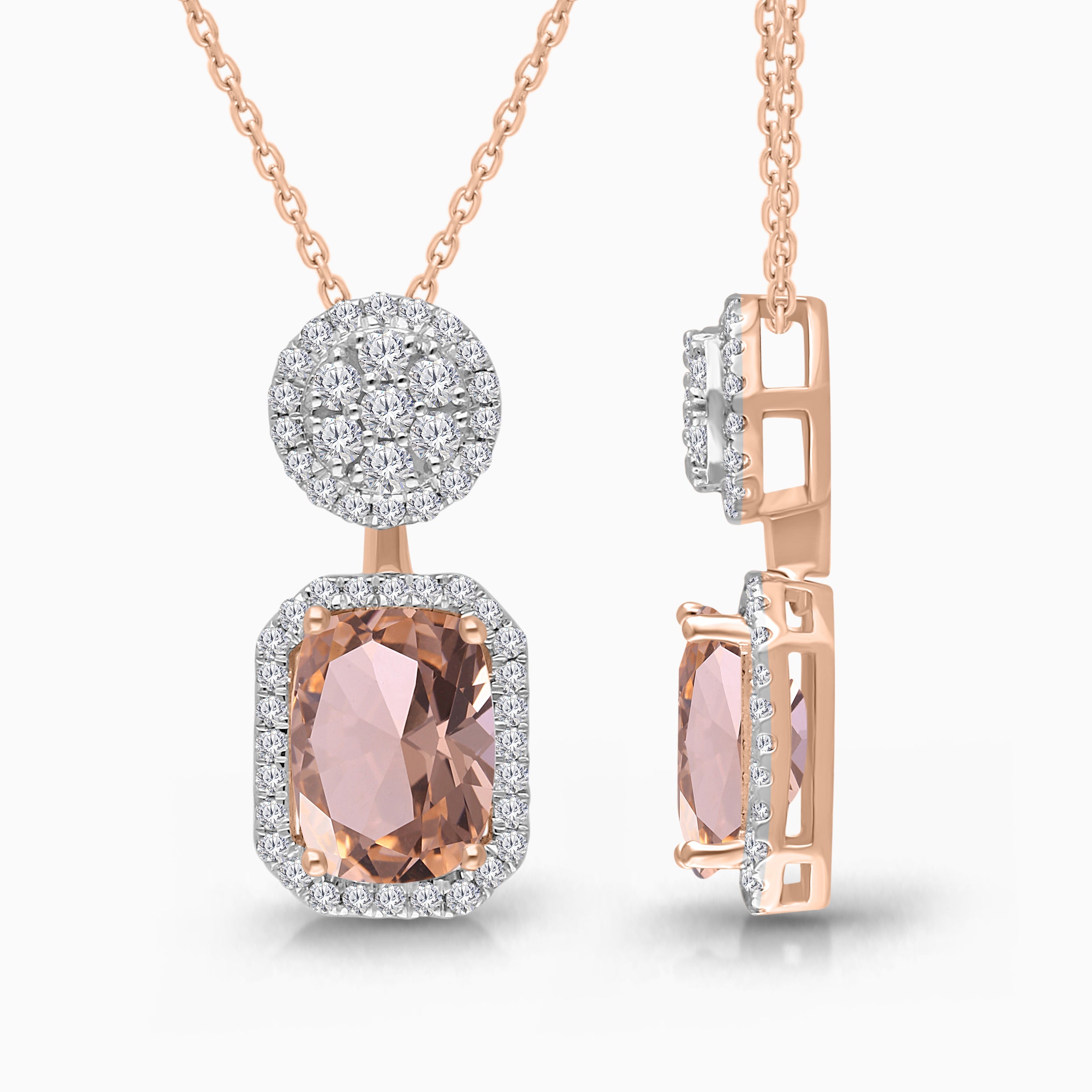 Rosaline Halo Drop Pendant