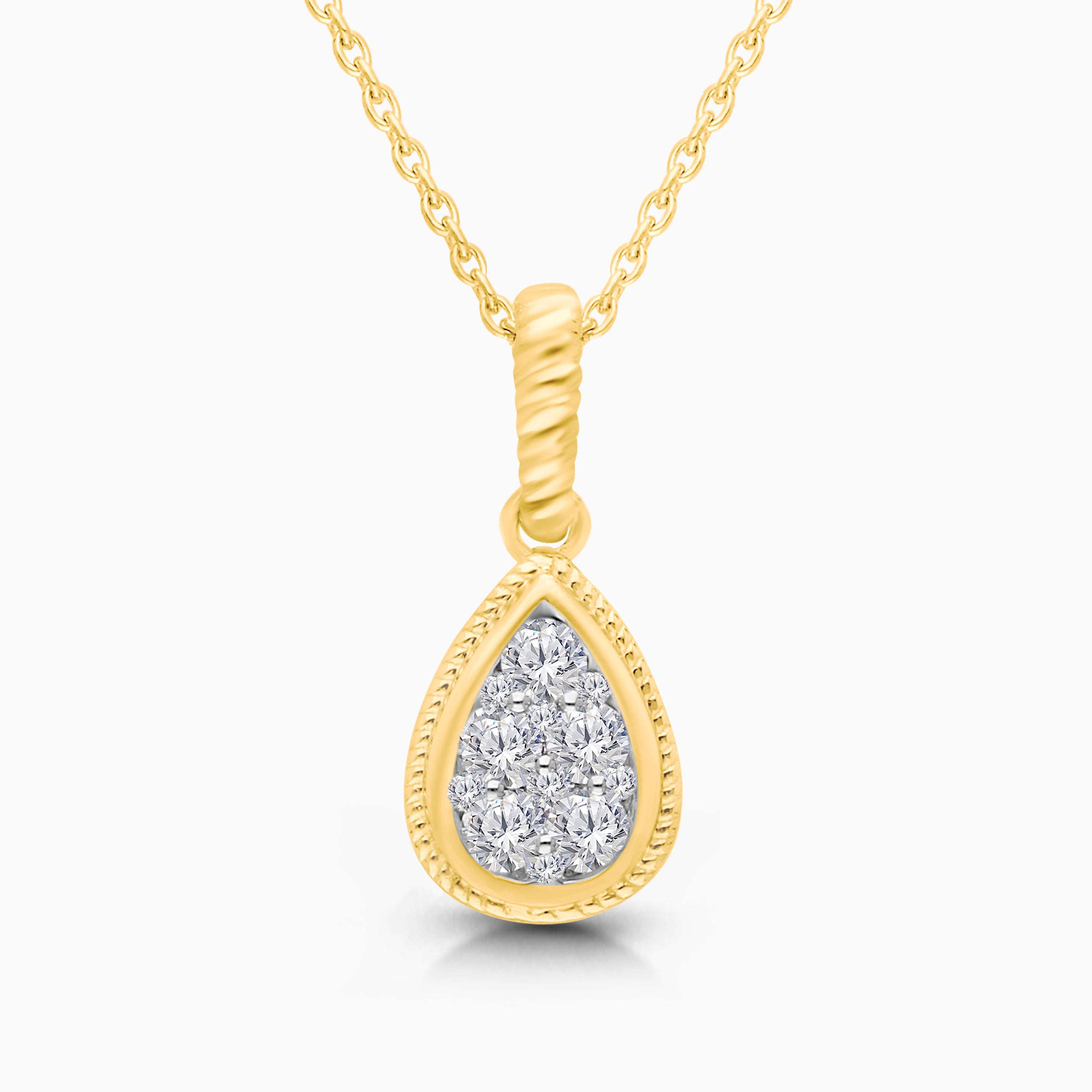 Pave Pear Diamond Pendant