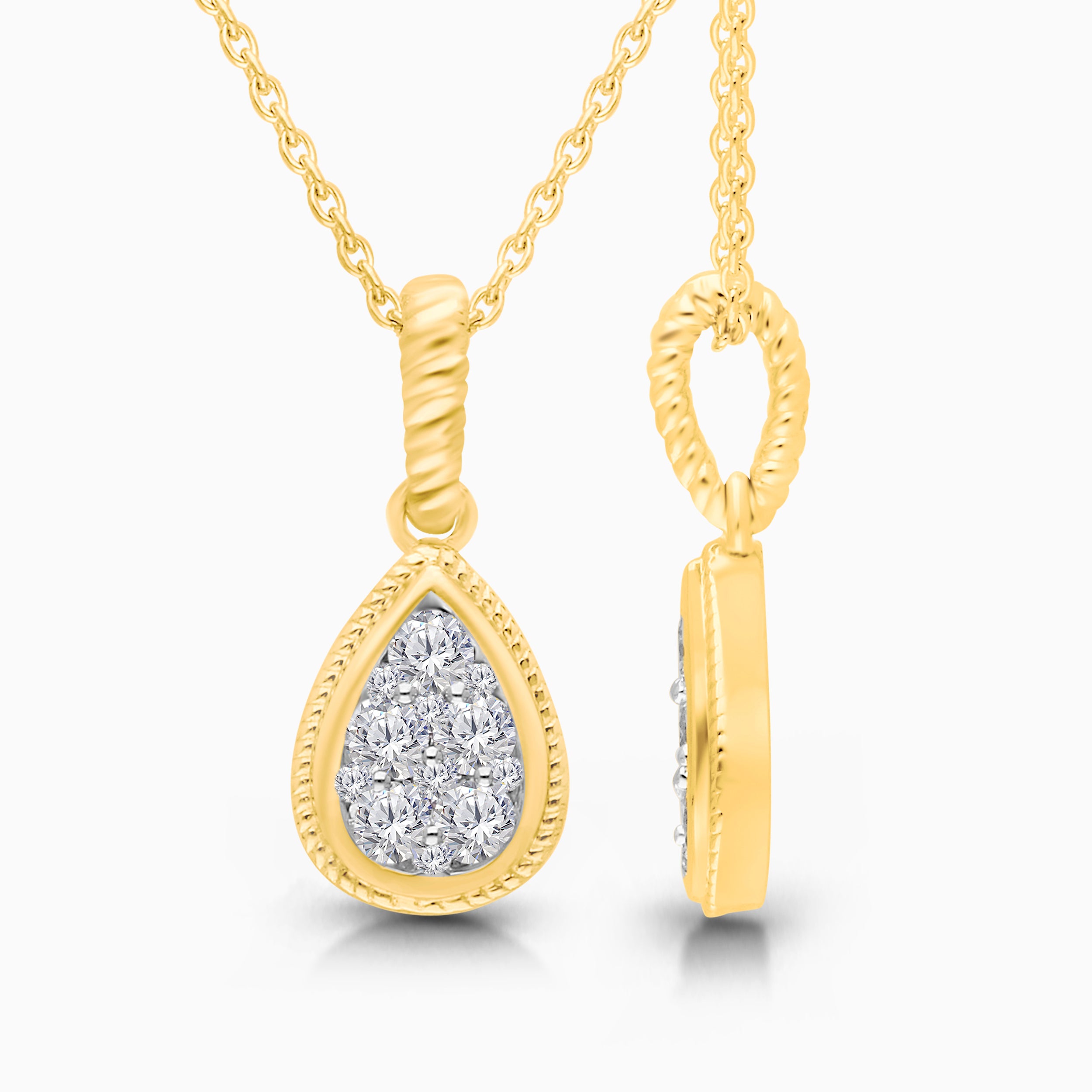 Pave Pear Diamond Pendant