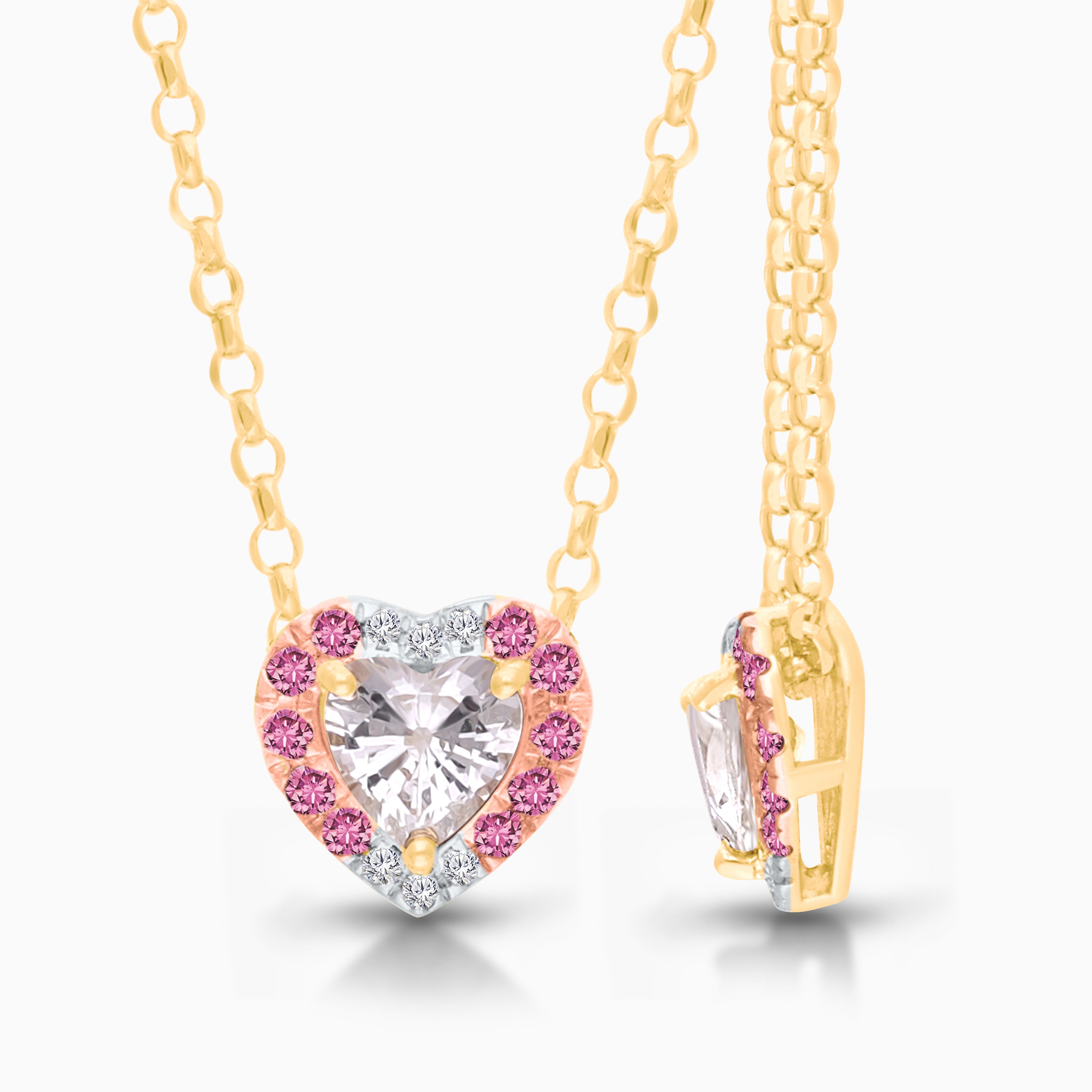 Baby Heart Pink Sapphire Necklace