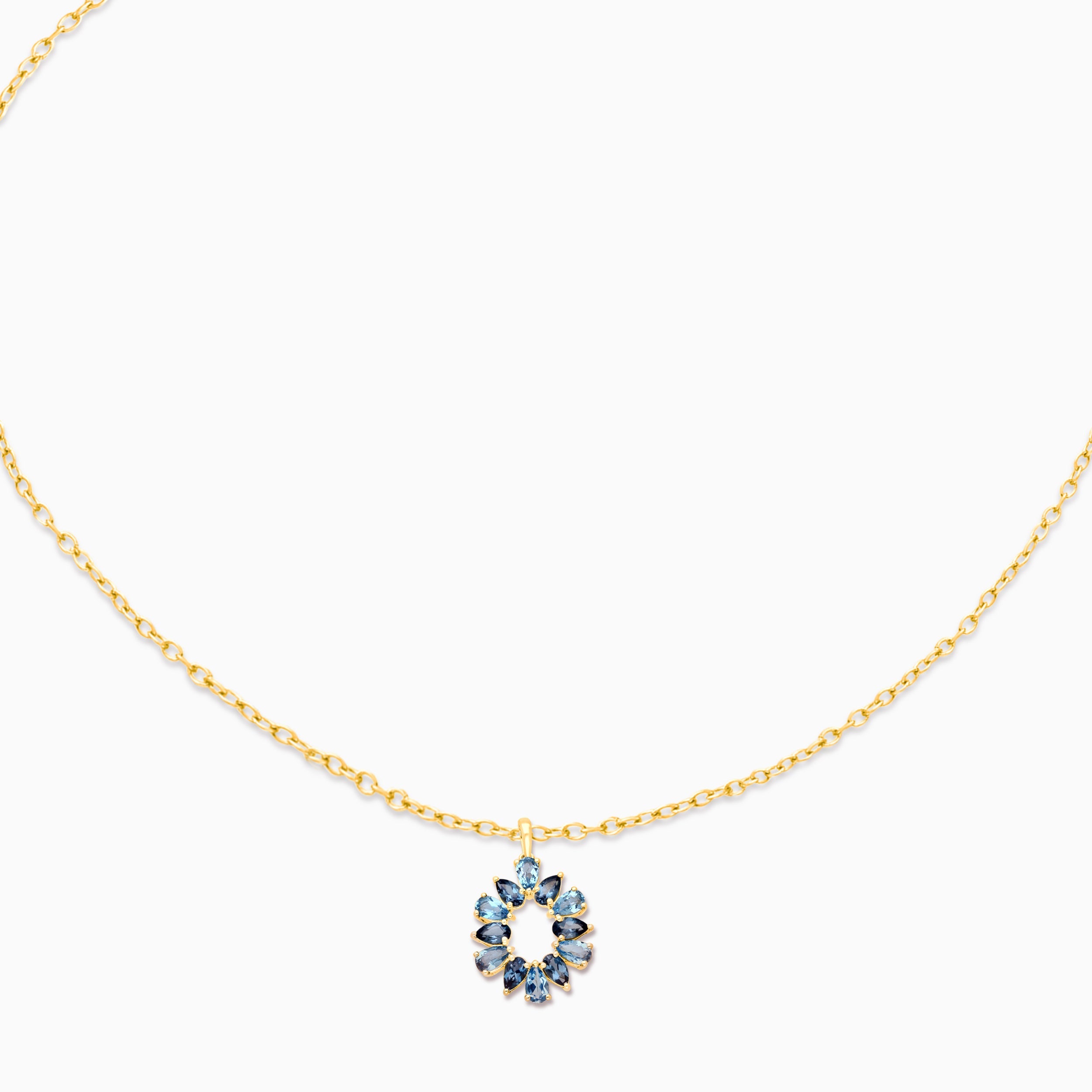 Blue Topaz Wreath Pendant