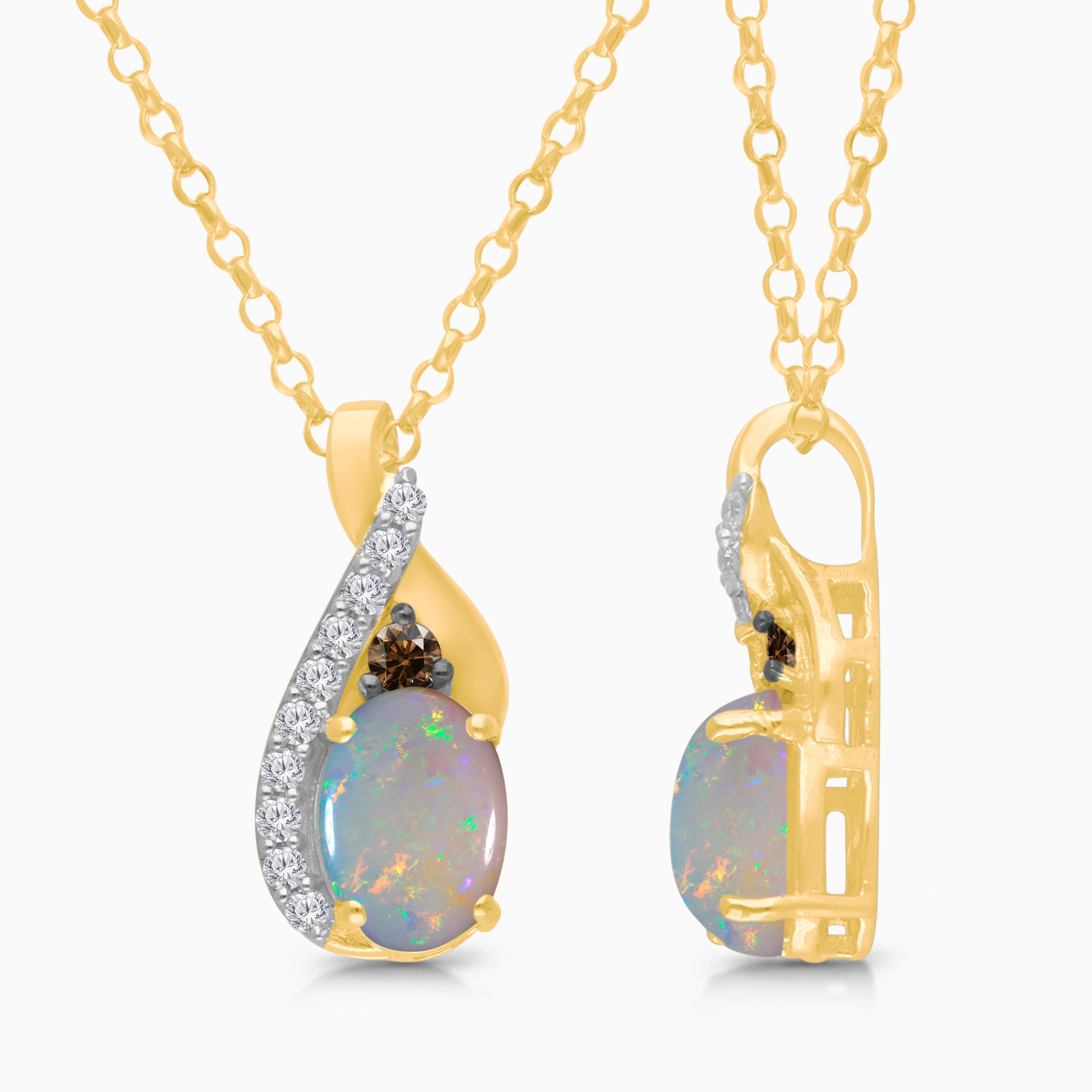 Cafe Creme Coco & Opal Necklace