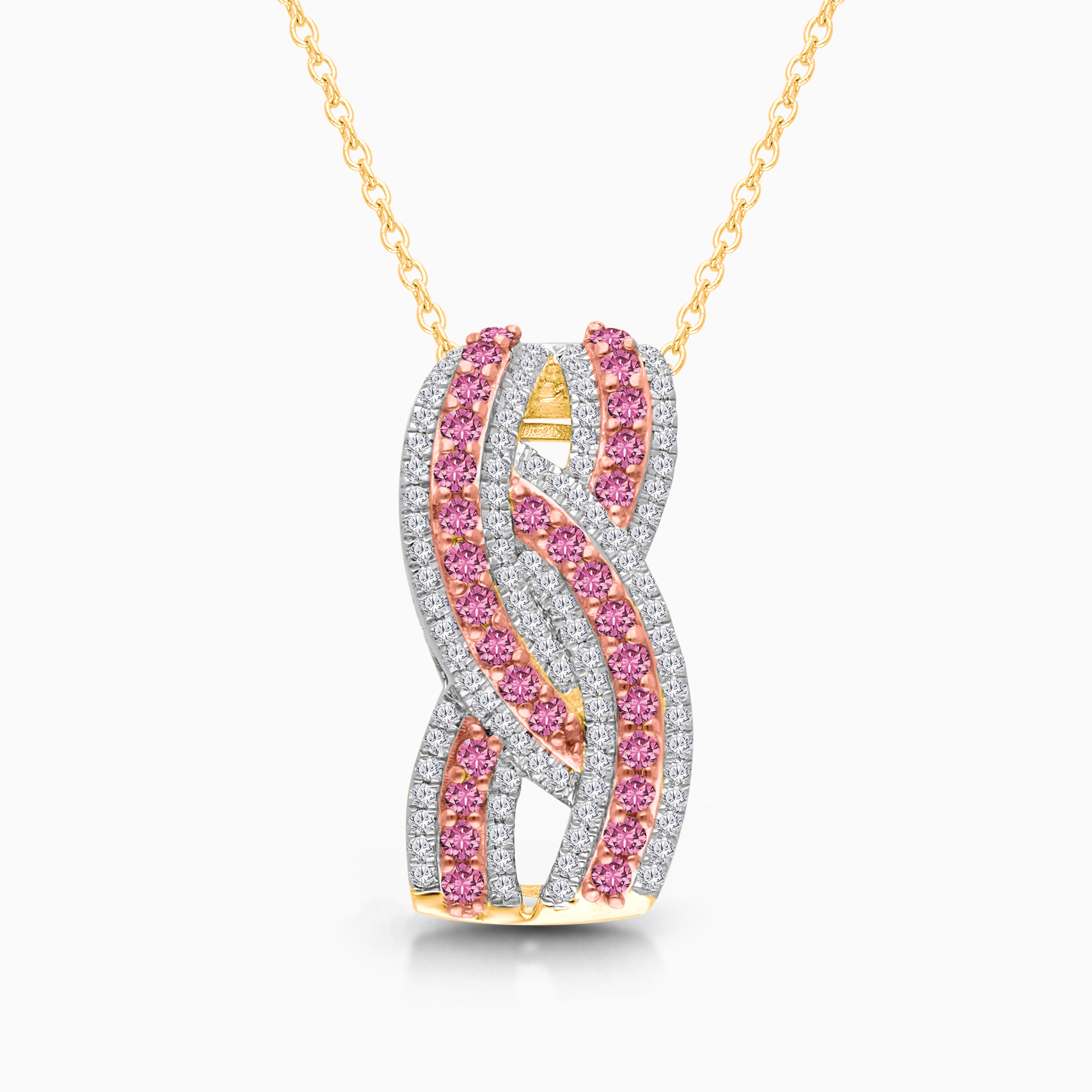 Infinity Pink Sapphire & Diamond Necklace