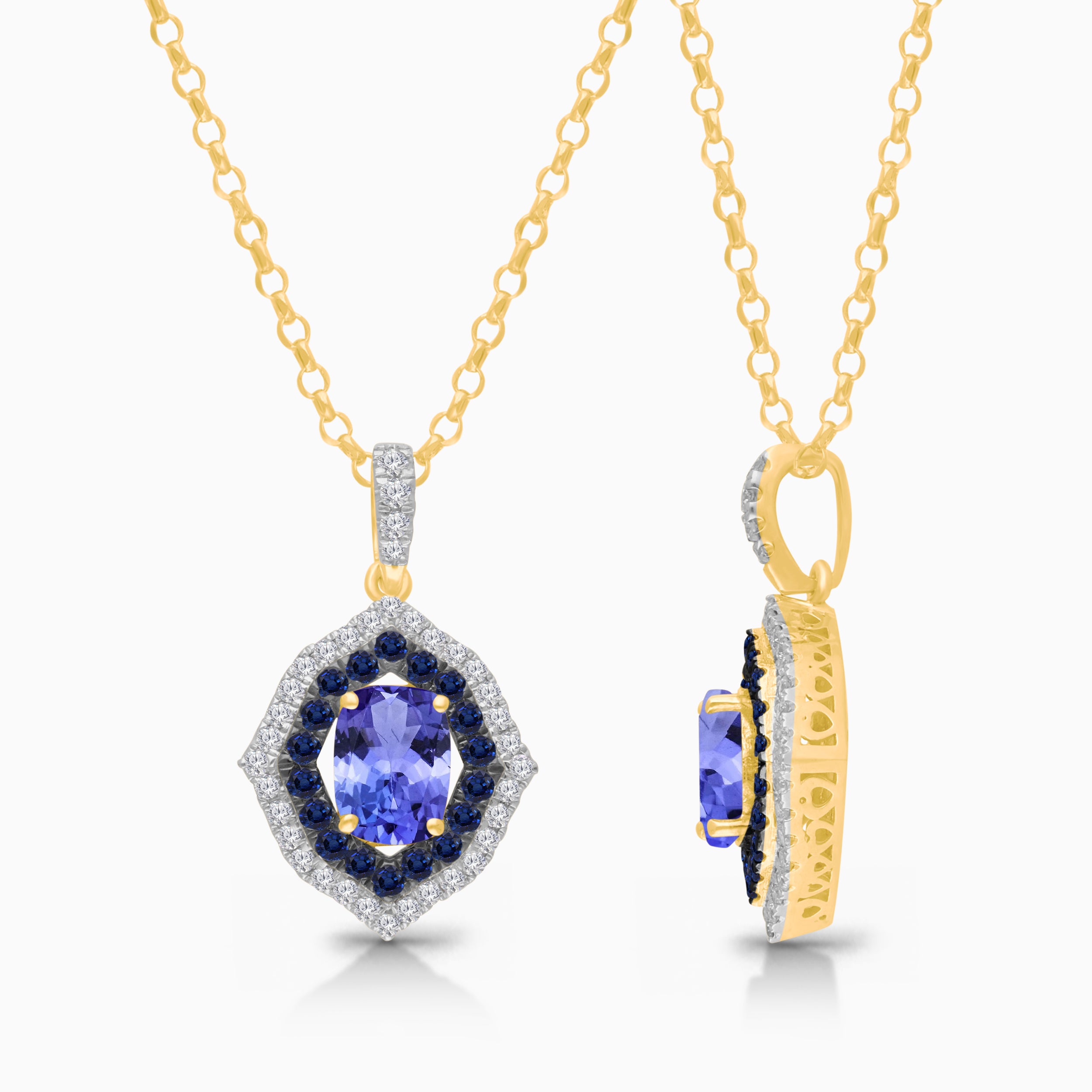 Violet Radiance Tanzanite & Sapphire Pendant