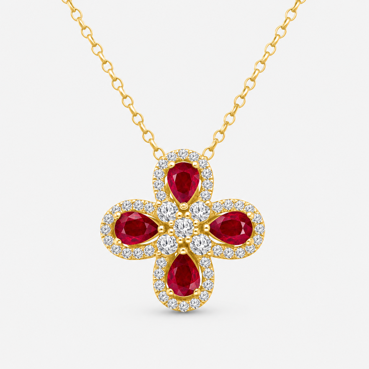 Rose Heirloom Pendant Ruby