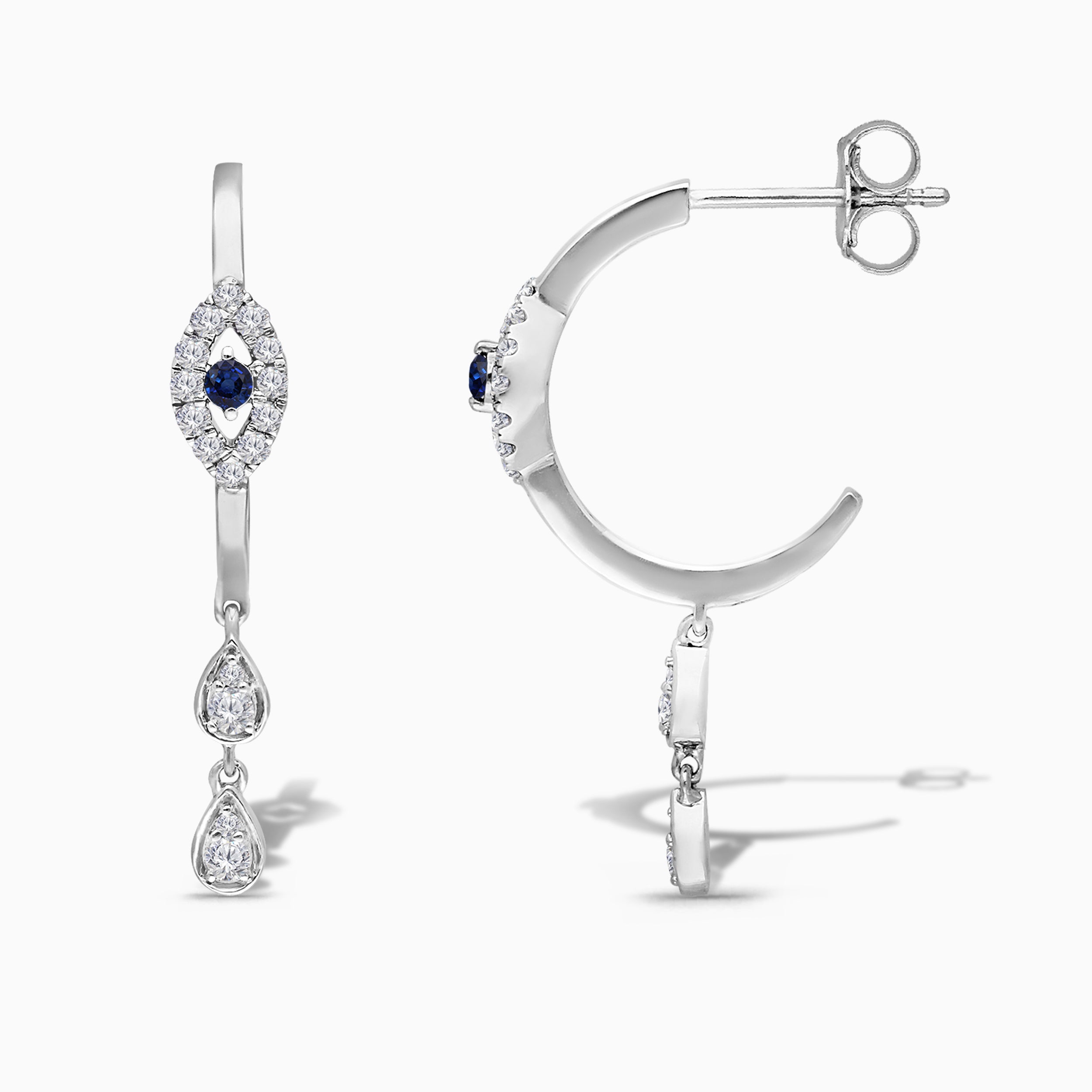 Crying Diamond Evil Eye Dangle Earrings
