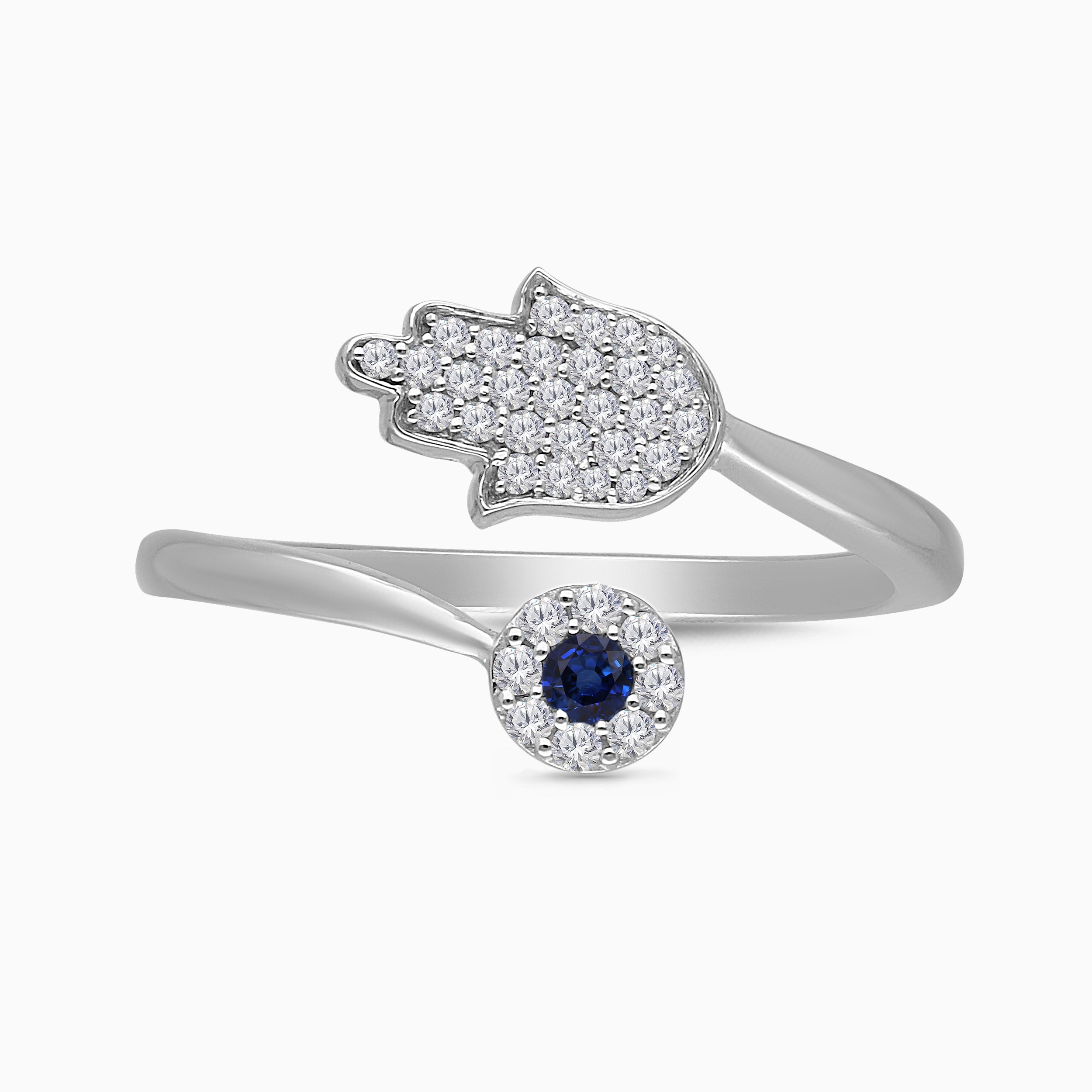 Evil eye and Hamsa open Ring