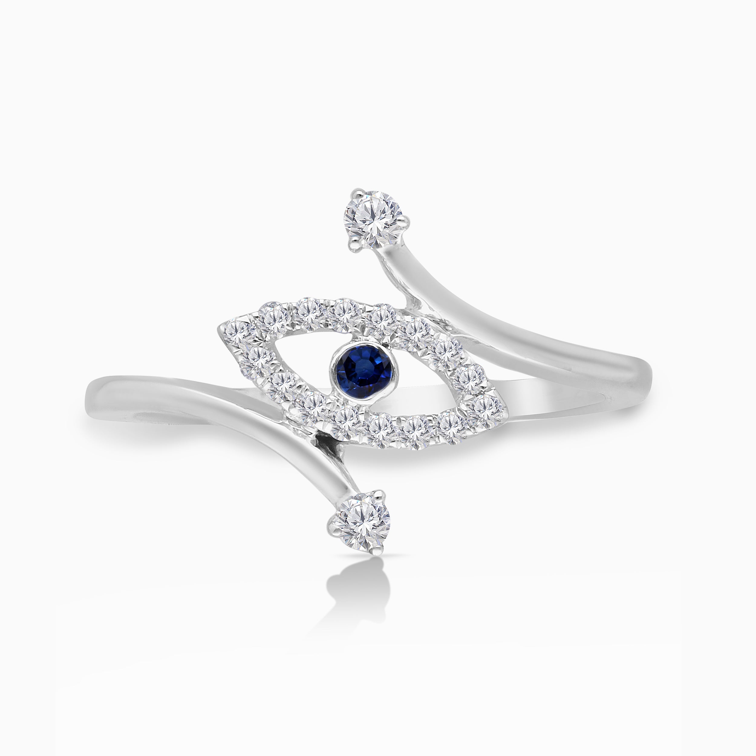 Diamond Bypass Evil eye ring