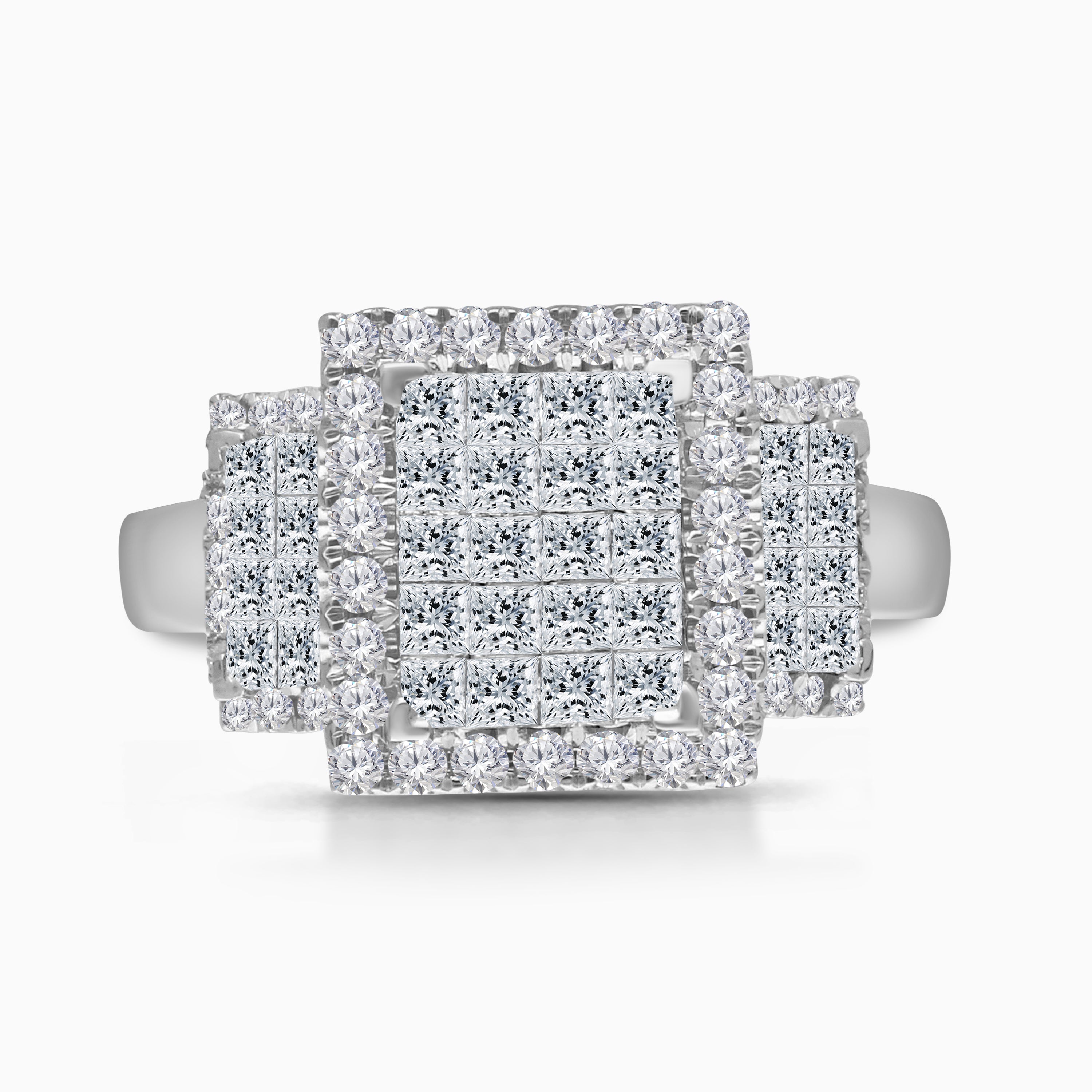 1.5 CTW White Gold Princess Royale Ring
