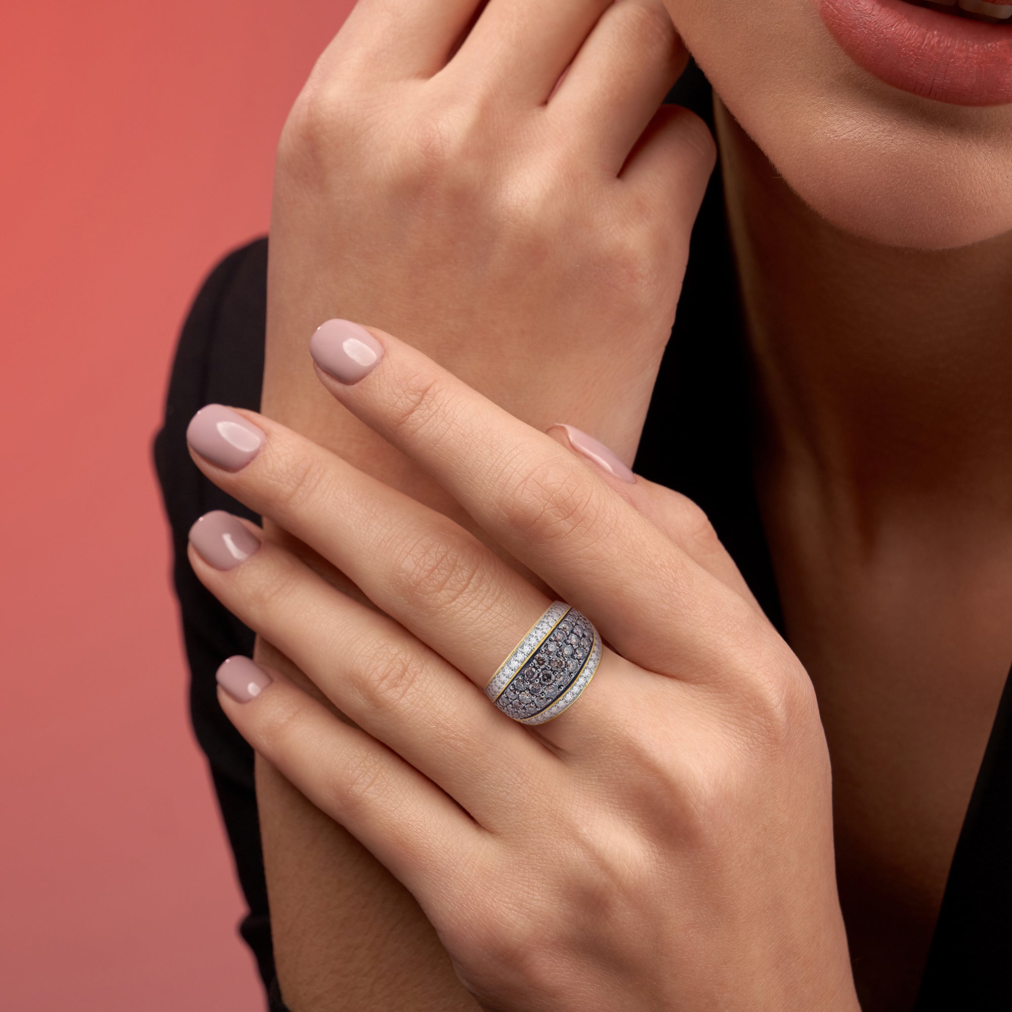 Bold Coco & White Diamond Ring