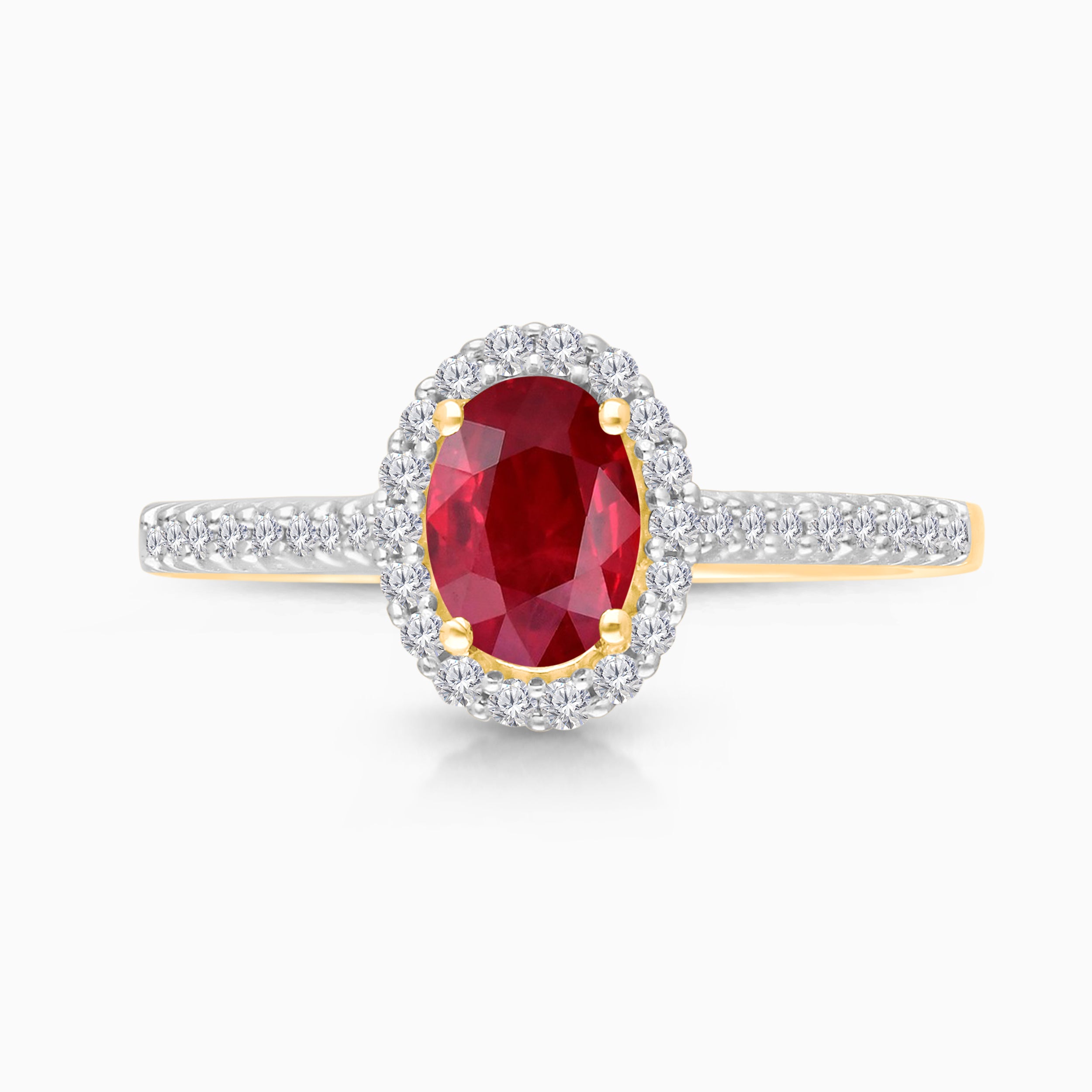 Ruby & Diamond Halo Ring