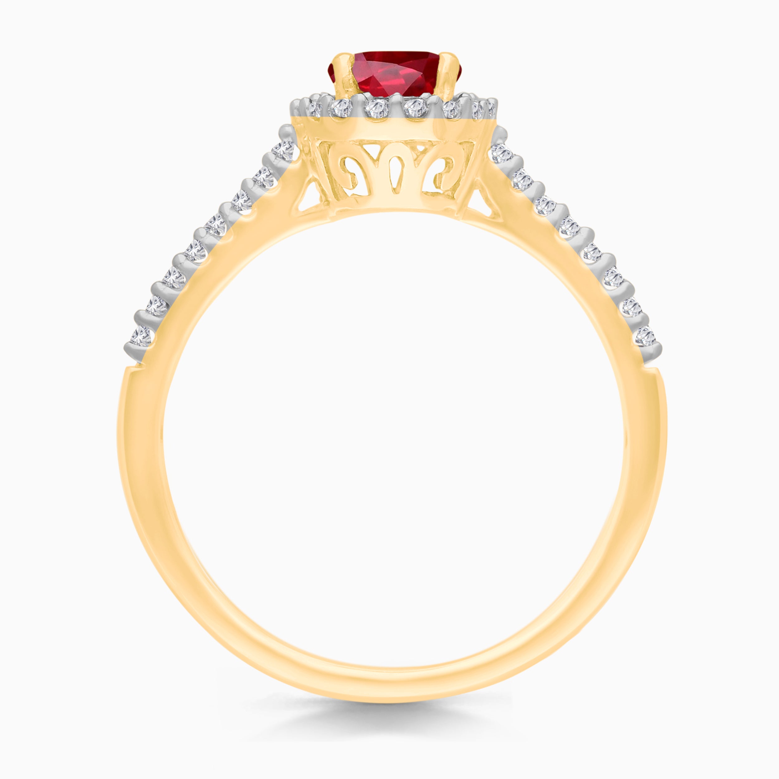Ruby & Diamond Halo Ring