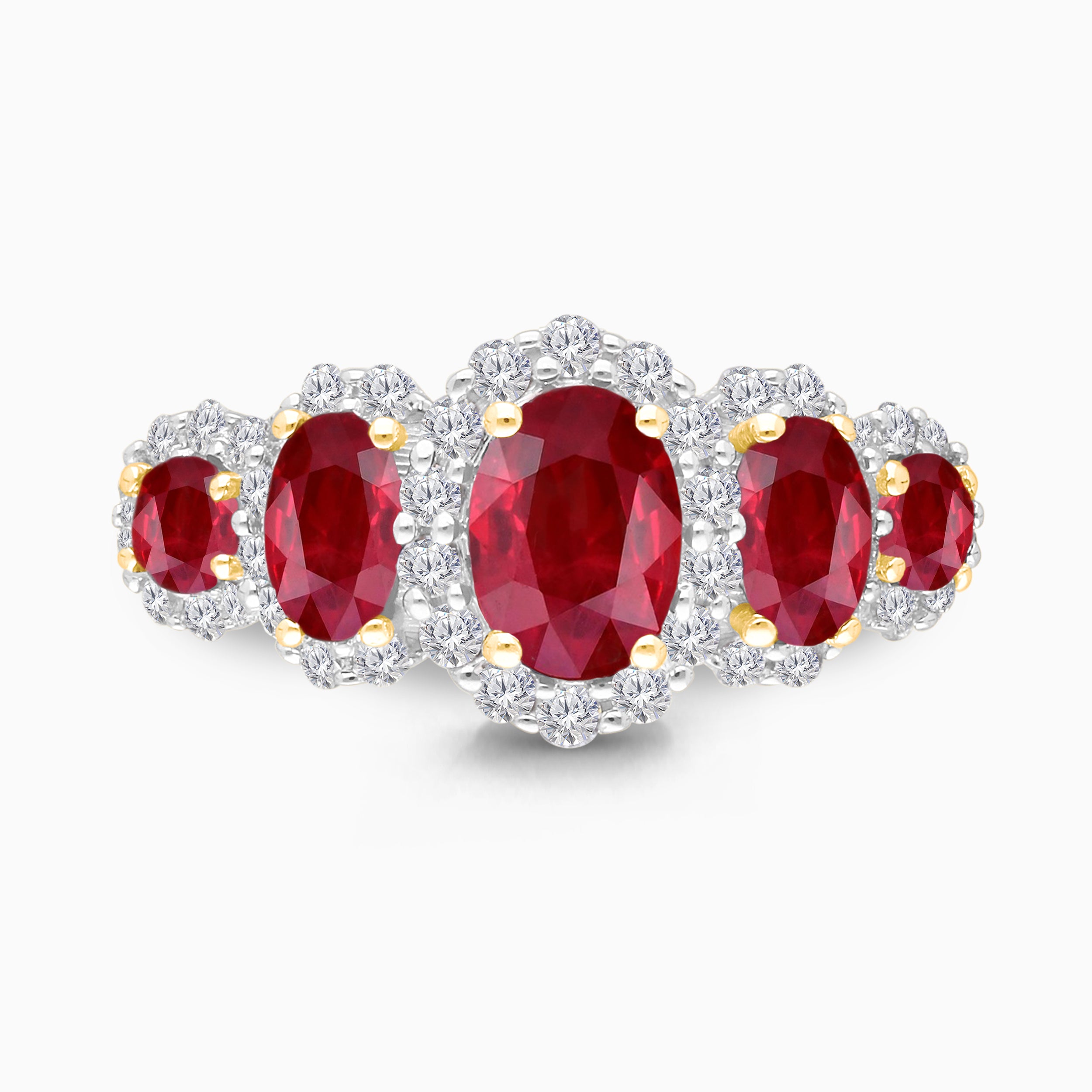 Graduated Oval Ruby Ring
