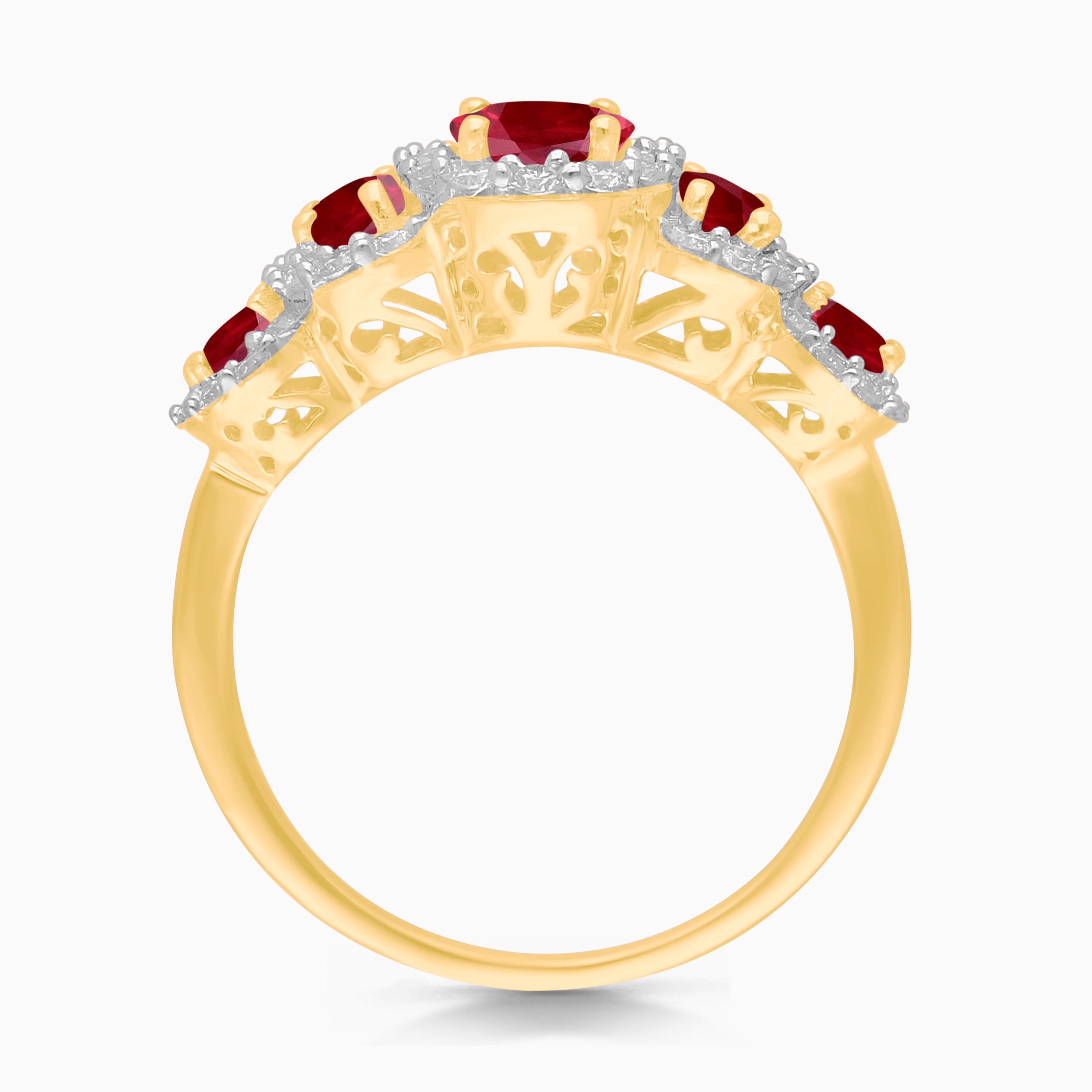 Graduated Oval Ruby Ring