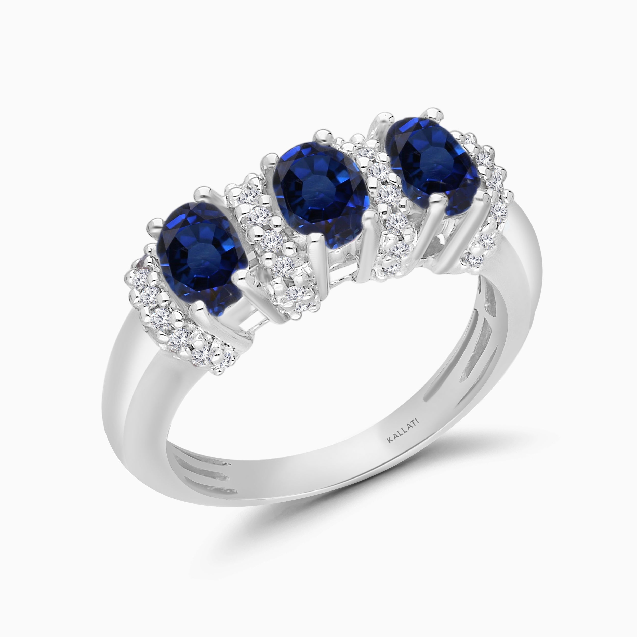 Bold Trio Sapphire & Diamond Ring