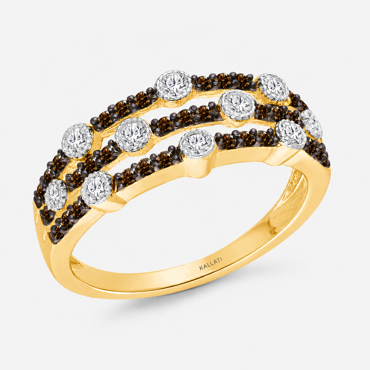 Triple Row Coco & White Diamond Band Coco Diamonds