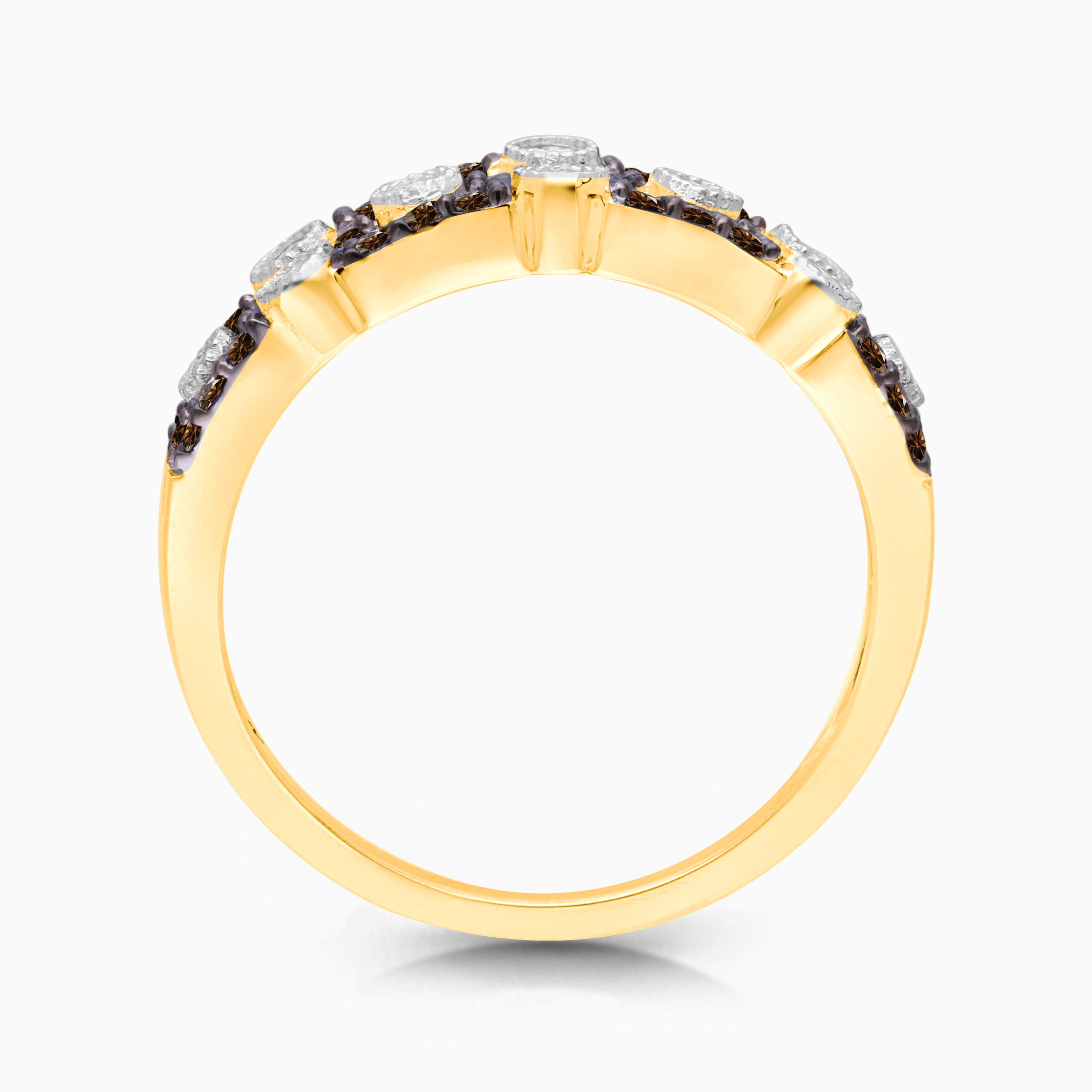 Triple Row Coco & White Diamond Band