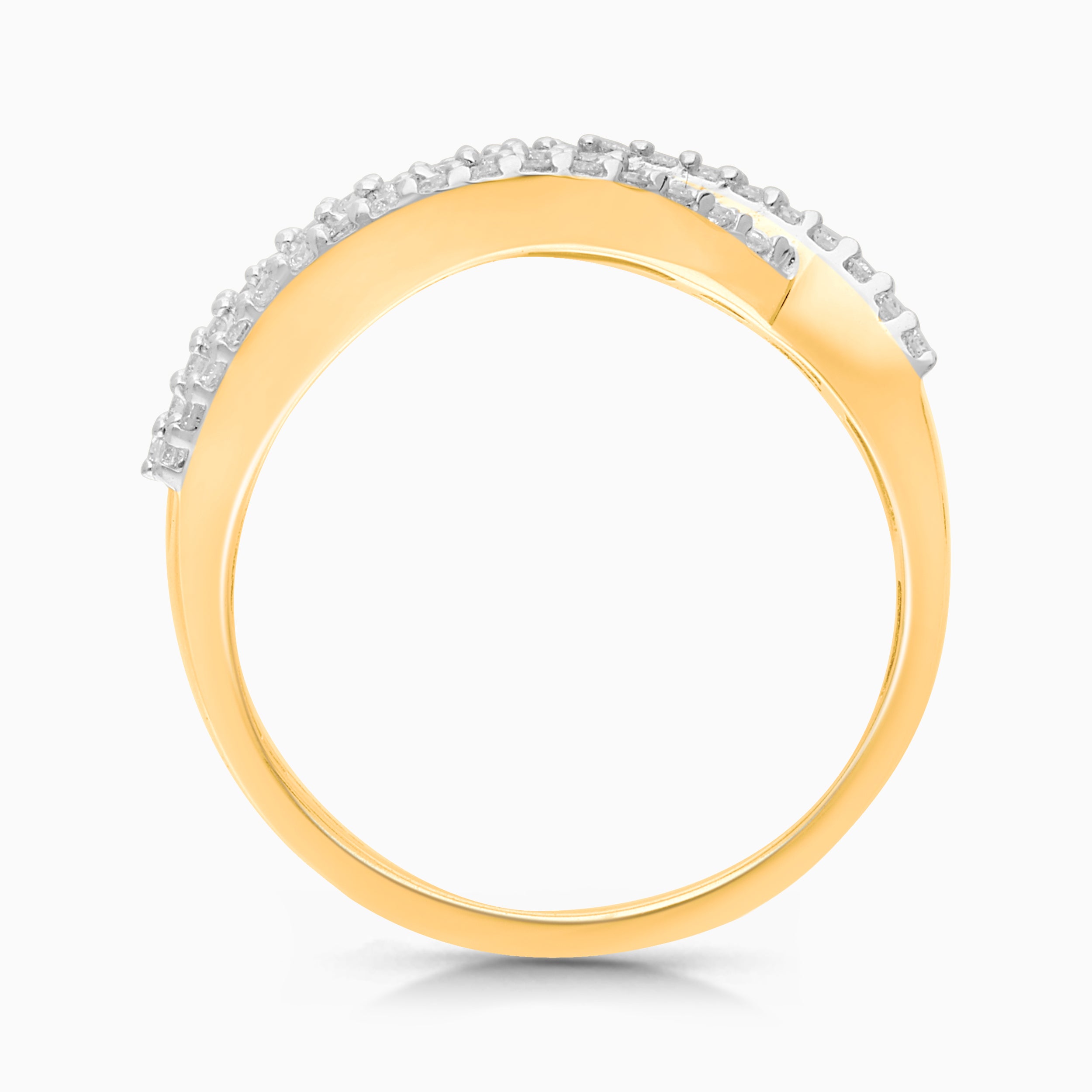 Crossover Emerald & White Diamond Ring