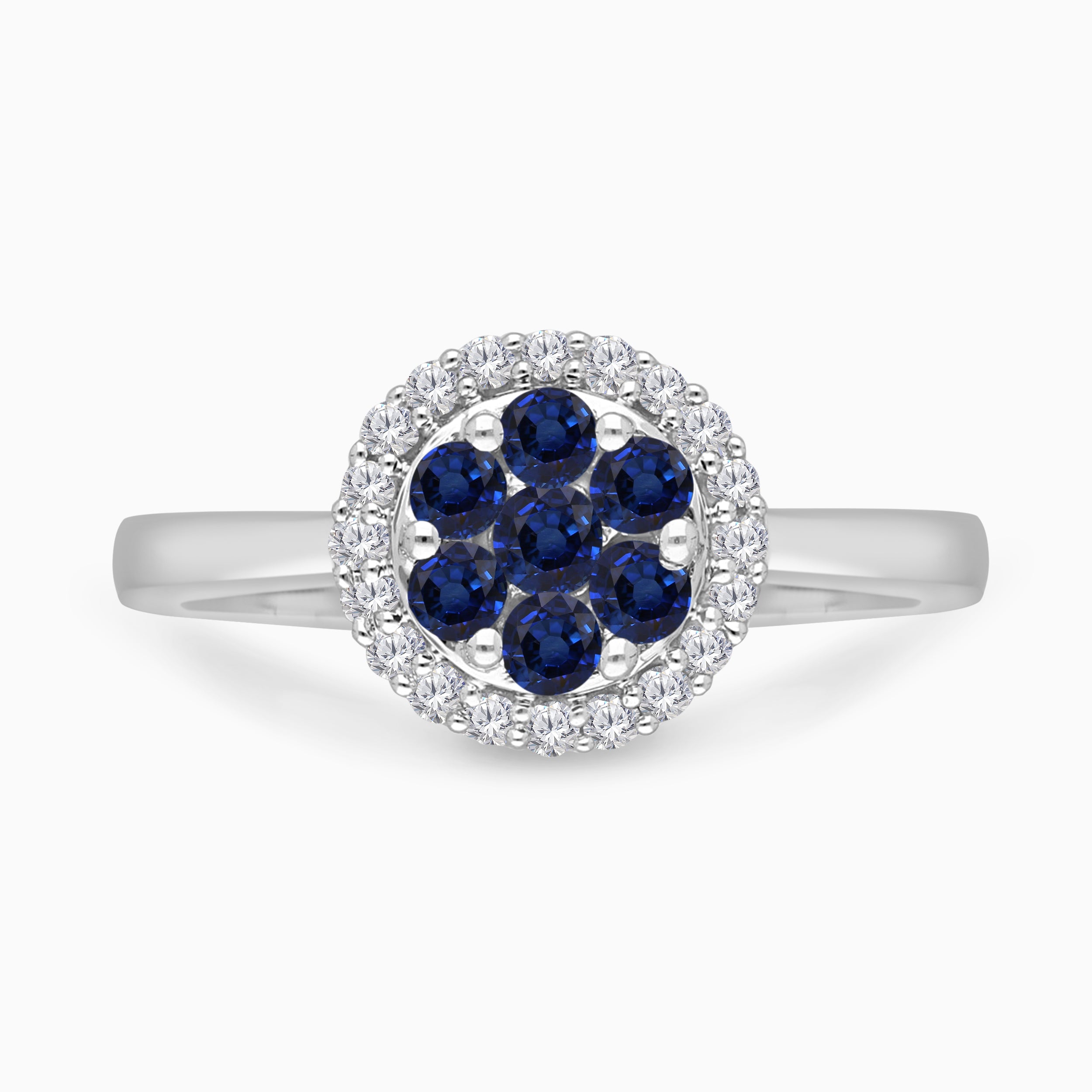 Sapphire & Diamond Cluster Ring