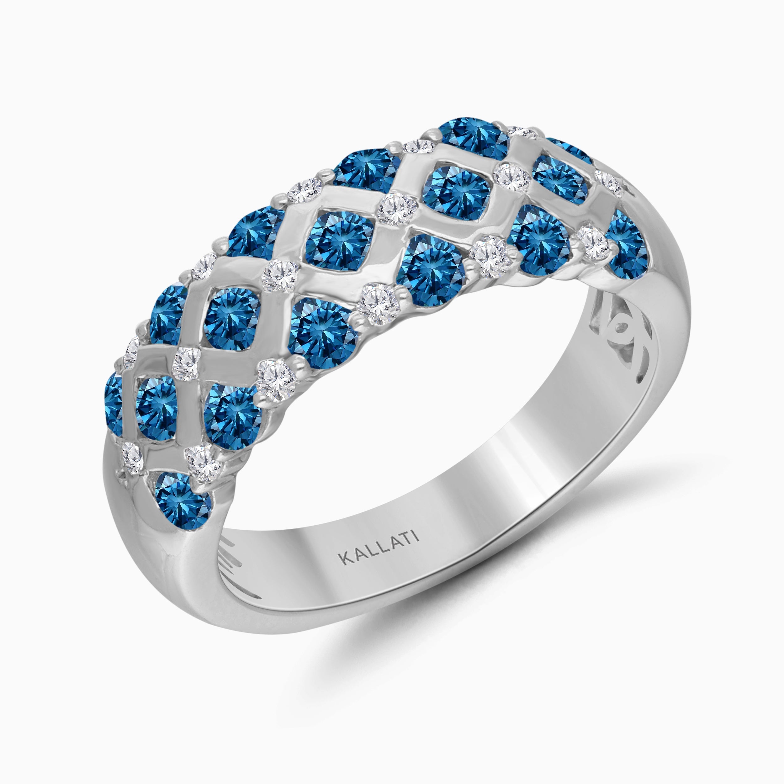 Quilted Blue Diamond Band