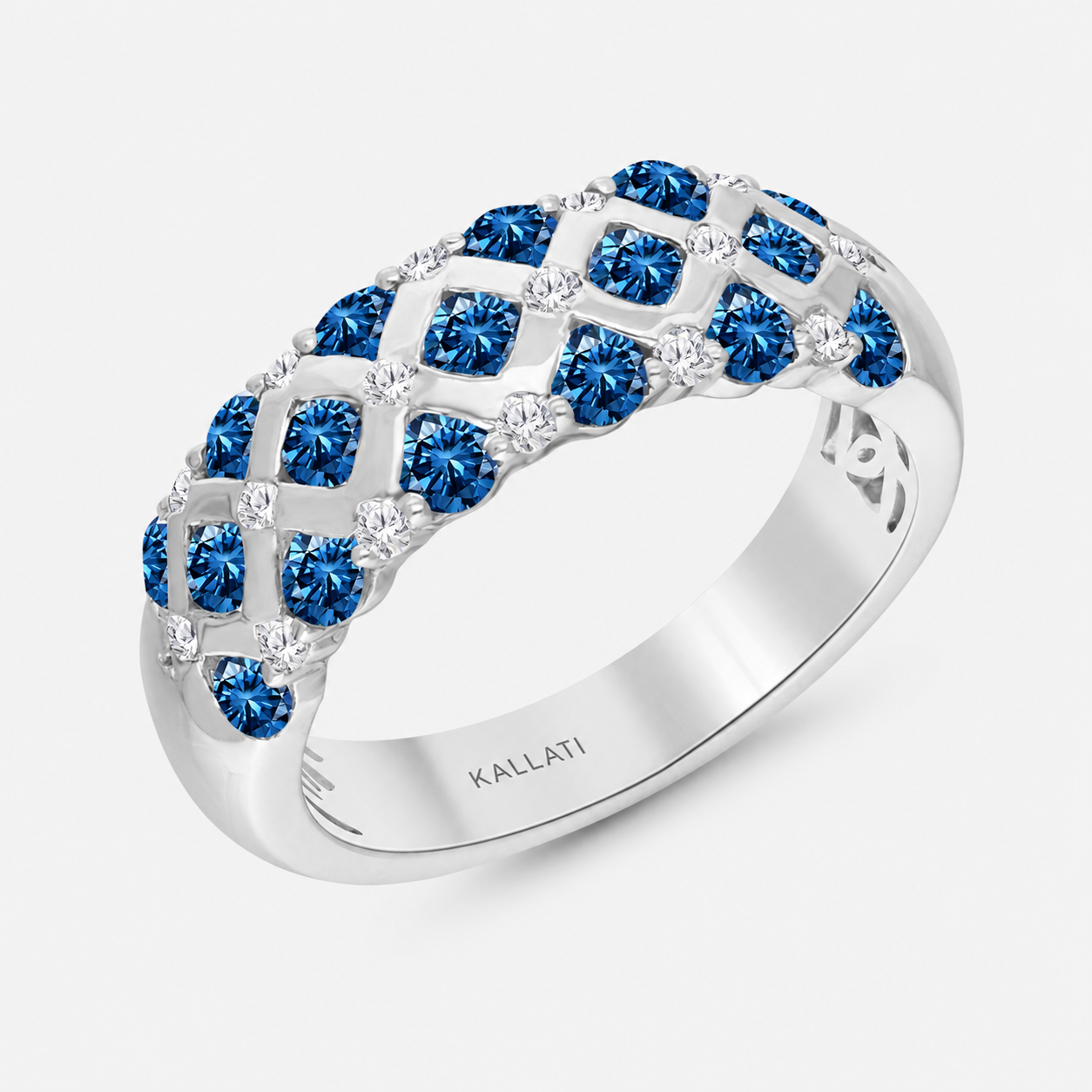 Quilted Blue Diamond Band blue diamond