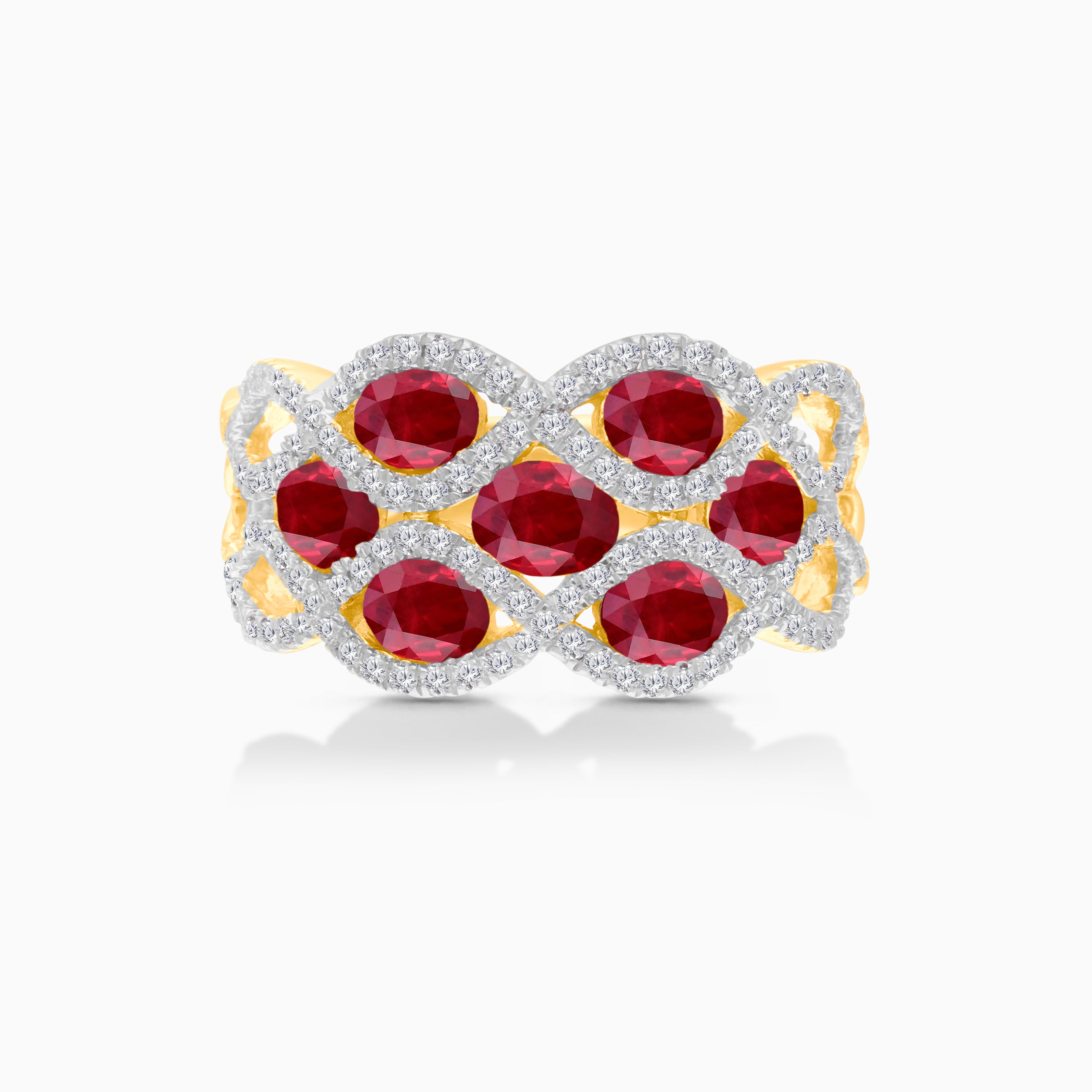 Ruby Droplets Diamond Ring